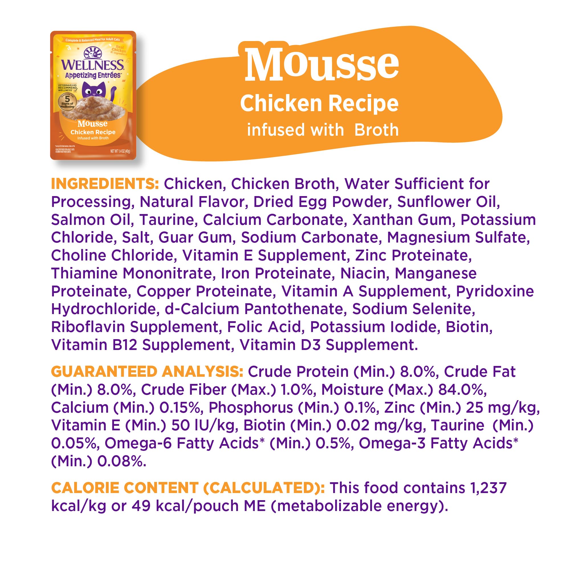 Wellness Appetizing Entrées Mousse Chicken Variety Forms showing different textures
