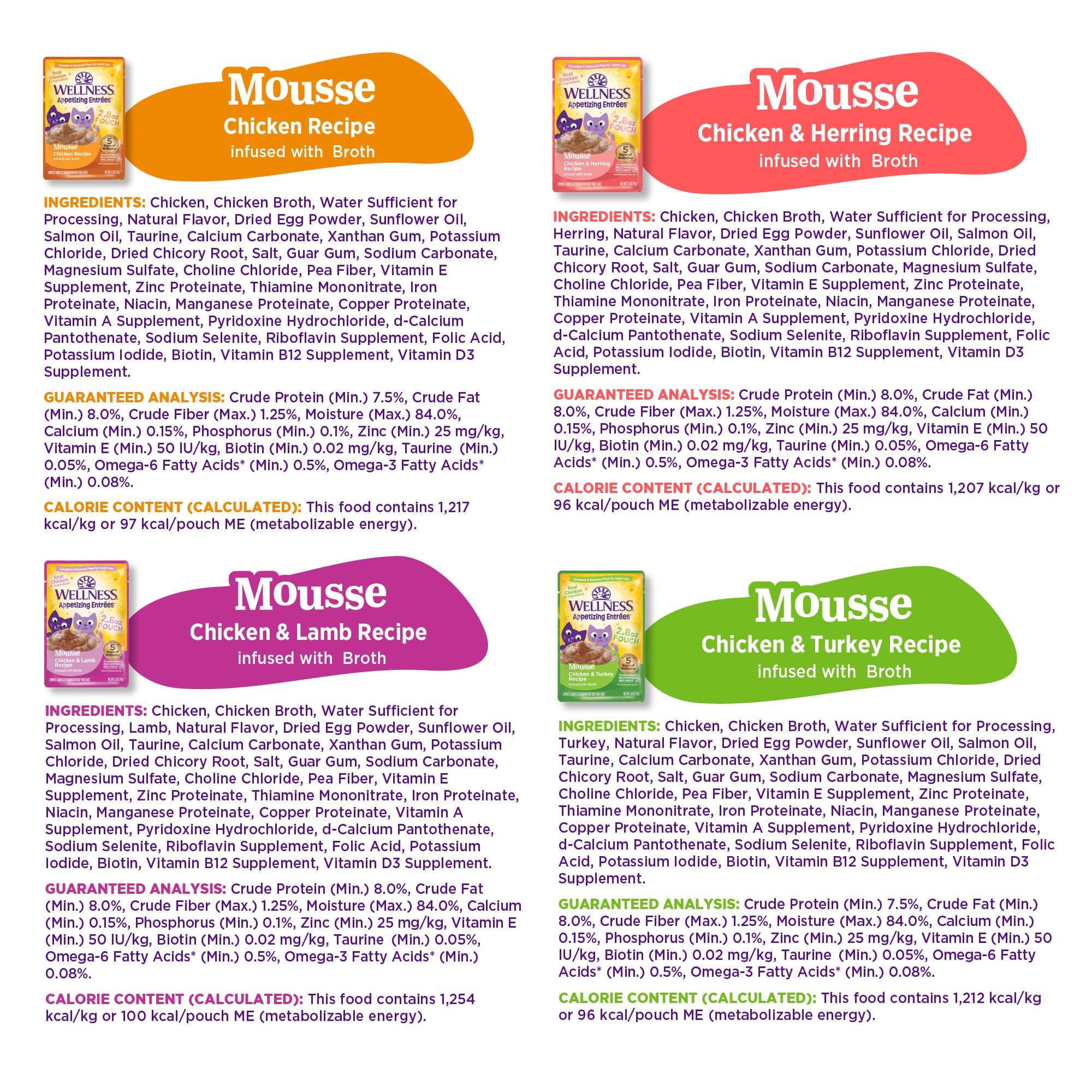 Wellness Appetizing Mousse Floconnée – aliment sans céréales et sans arômes artificiels.