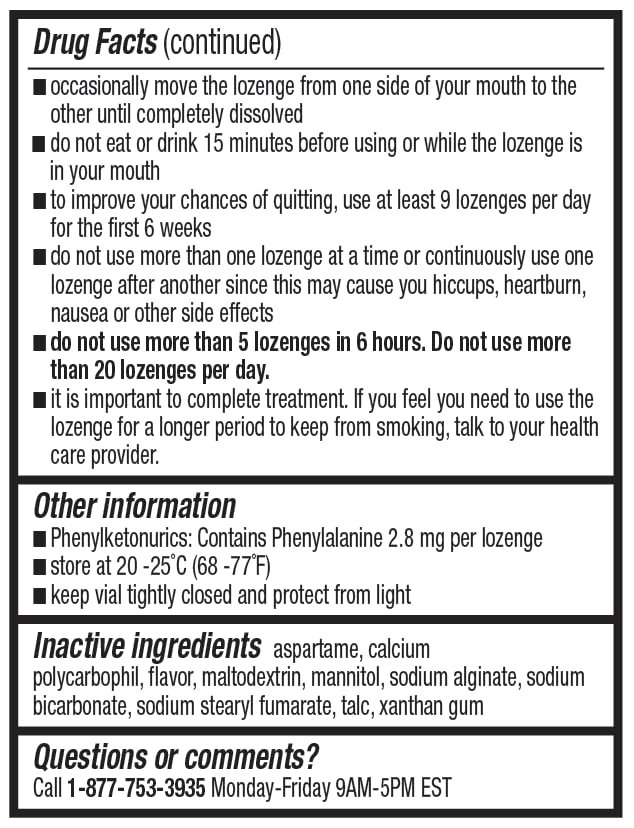 Wellness Basics mint lozenge on tongue showing discreet craving relief