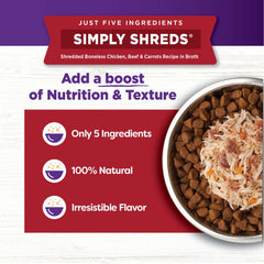 Wellness Bowl Boosters Simply Shreds diced veggies image showing natural ingredients.