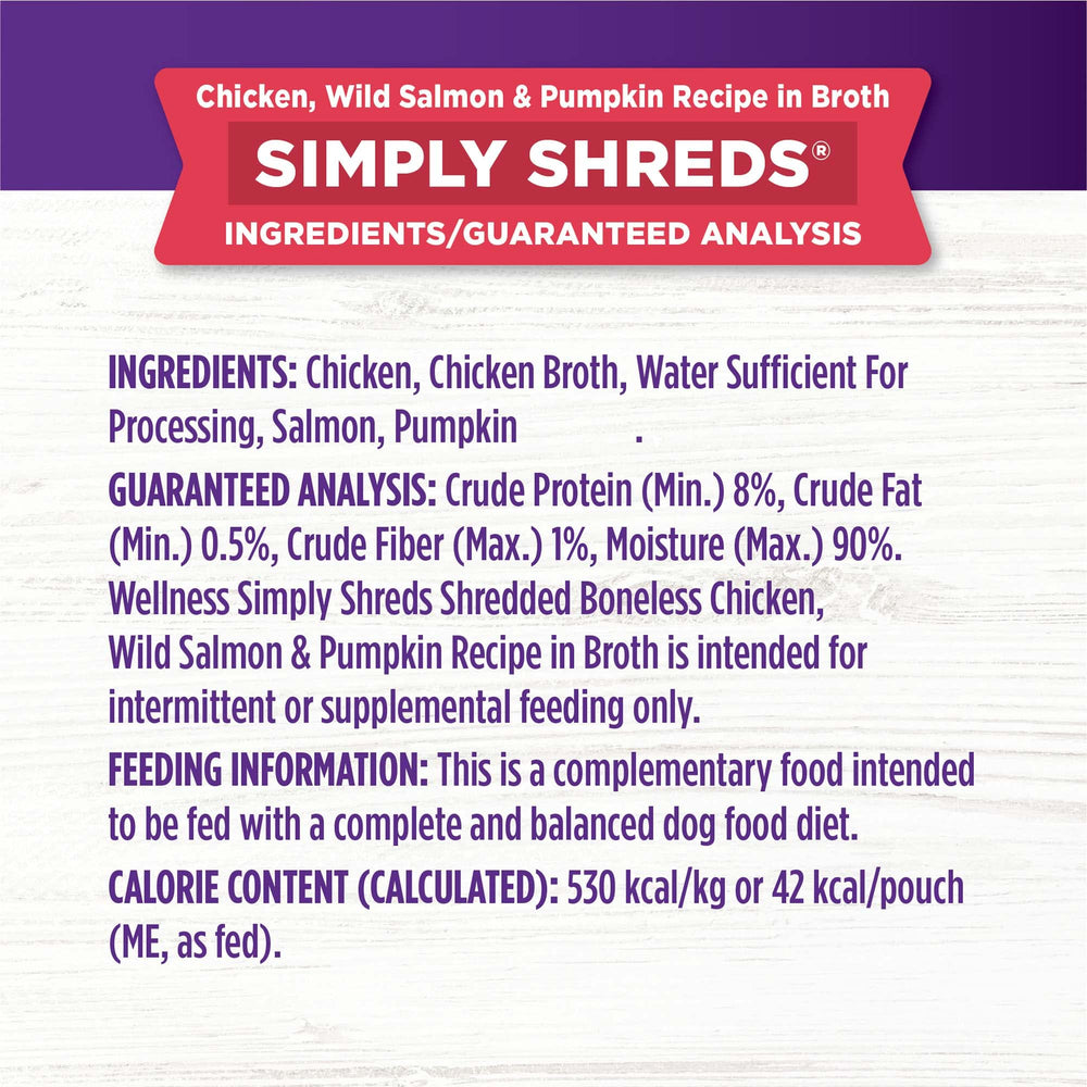 Wellness Bowl Boosters Simply Shreds variety-pack 12 pouches for versatile feeding options.