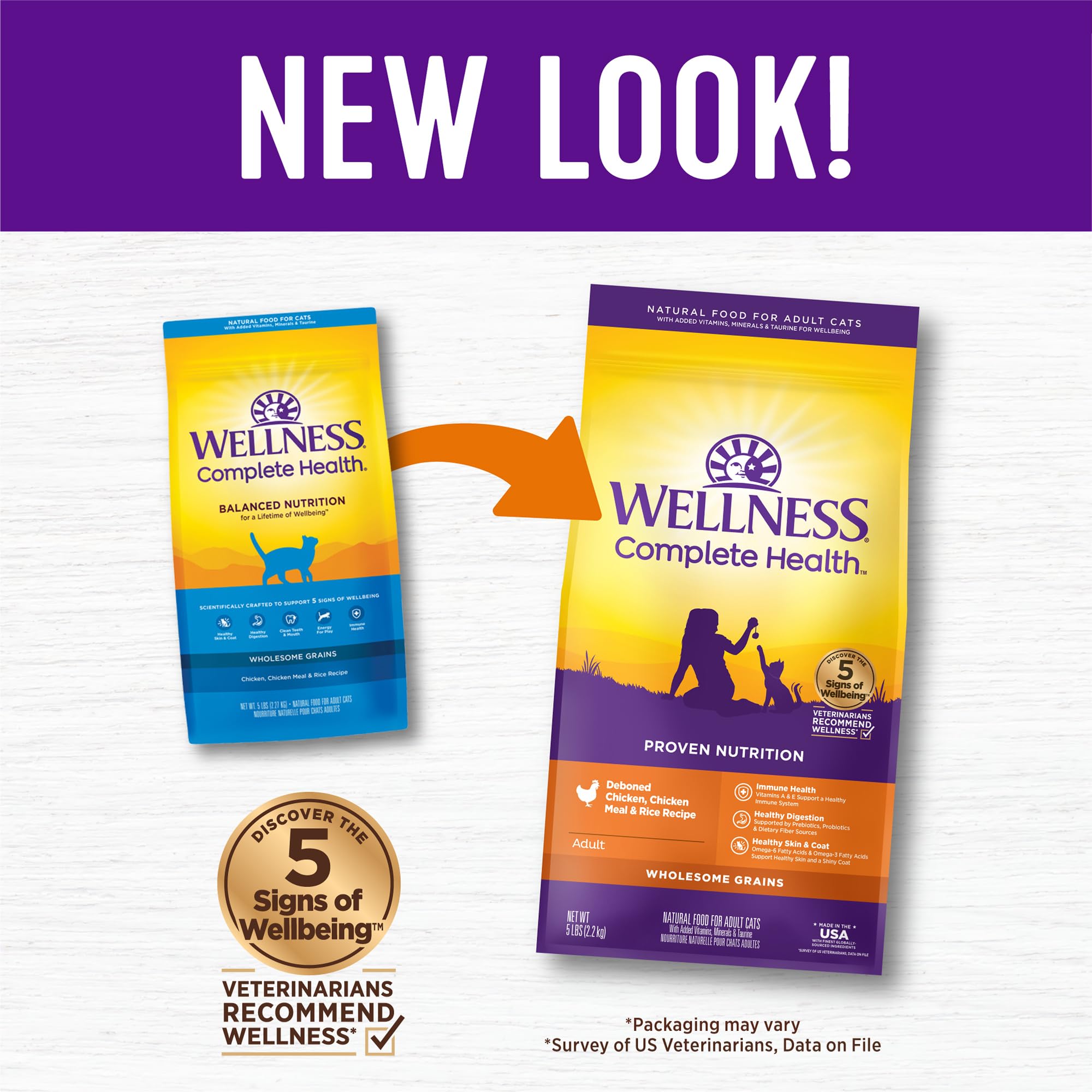 Wellness Complete Health feeding bowl setup, daily meals ready for your cat.