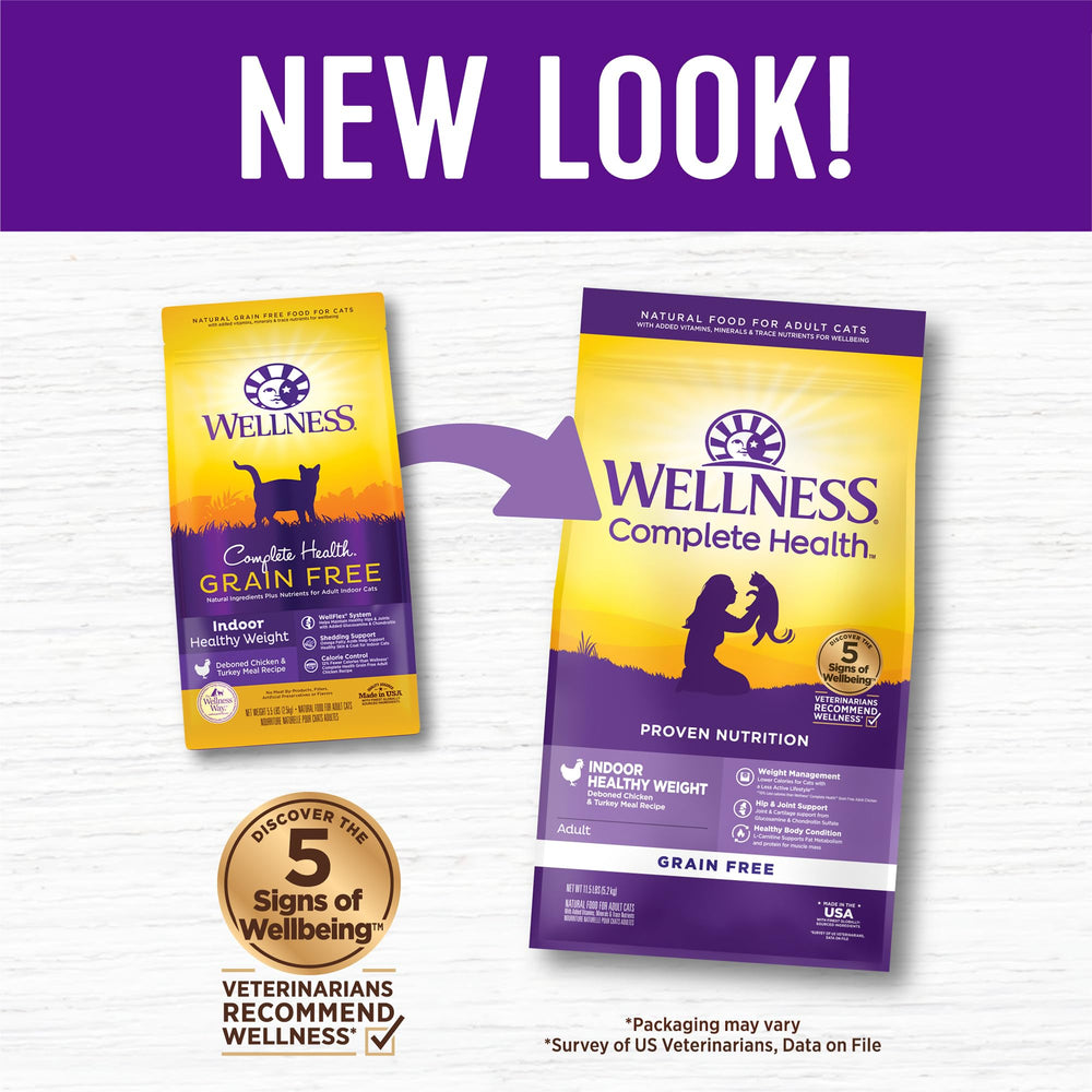 Wellness Complete Health chicken-turkey meal kibble provides balanced protein.