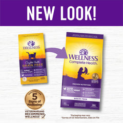 Wellness Complete Health grain-free cat food packaging highlighting USA-made quality