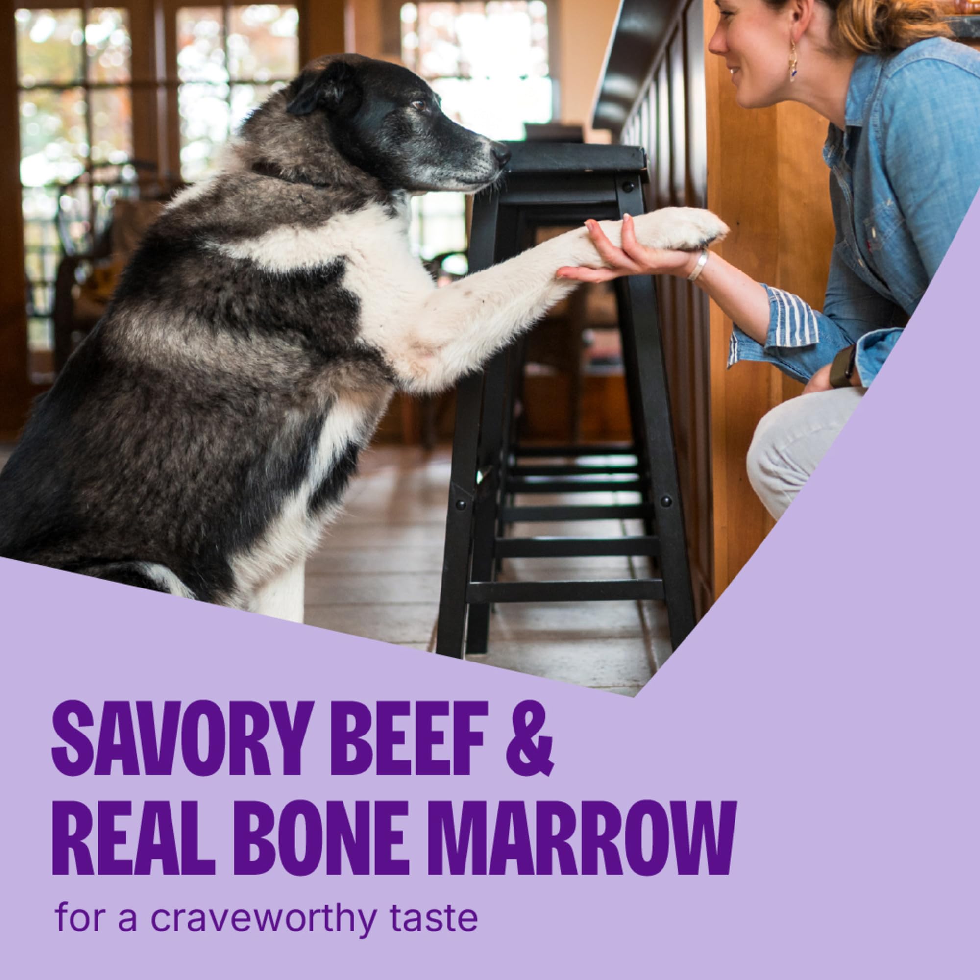 Wellness CORE Healthy Joints beef treats serving tray, ideal daily rewards.