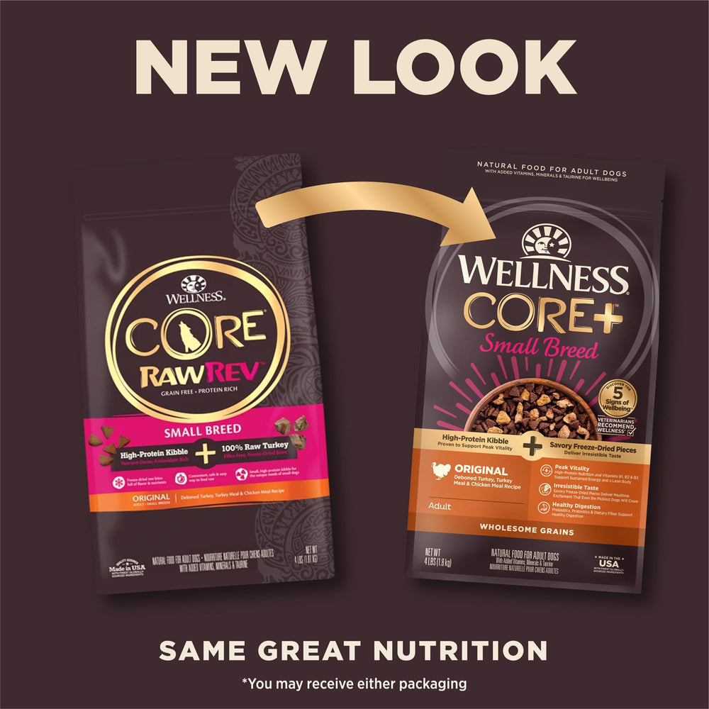 Wellness CORE+ freeze-dried turkey pieces add flavor and protein for a crave-worthy meal.