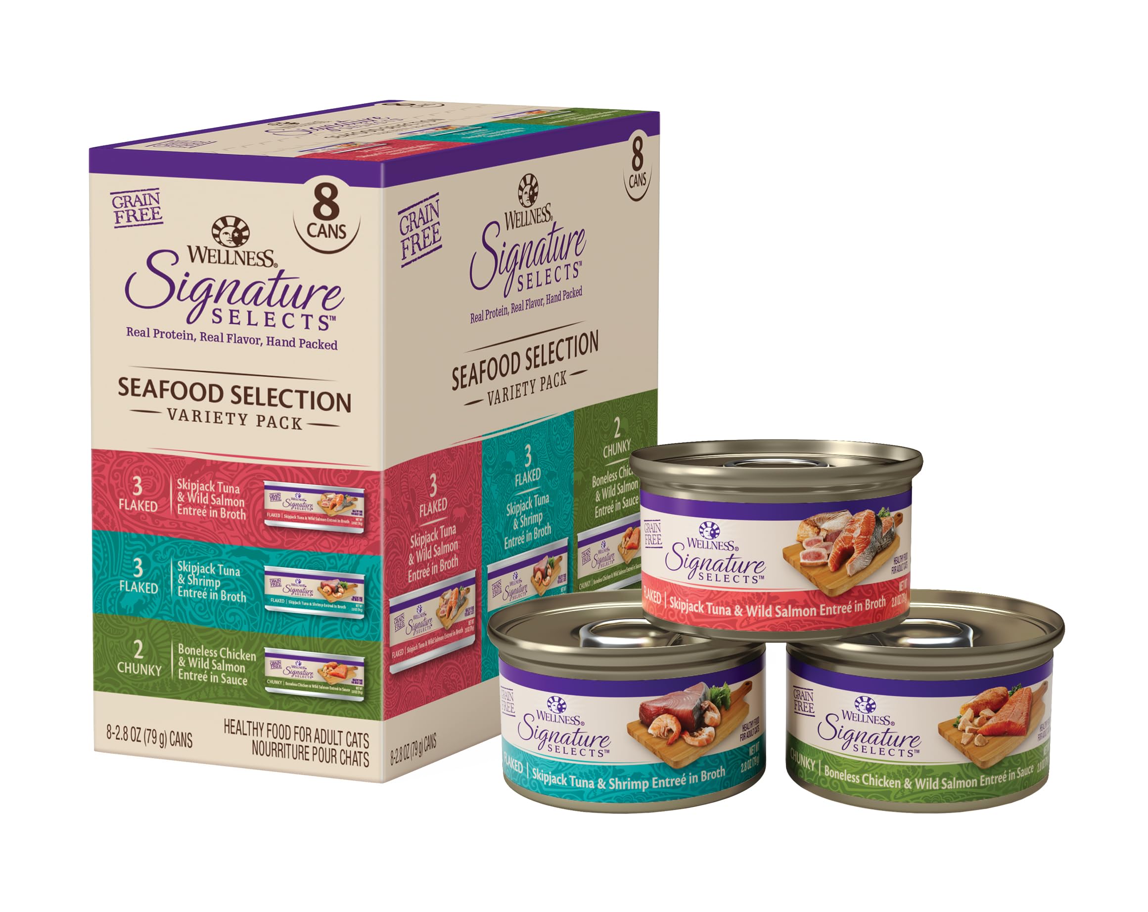 Wellness CORE Signature Selects variety pack cat food cans for varied meals