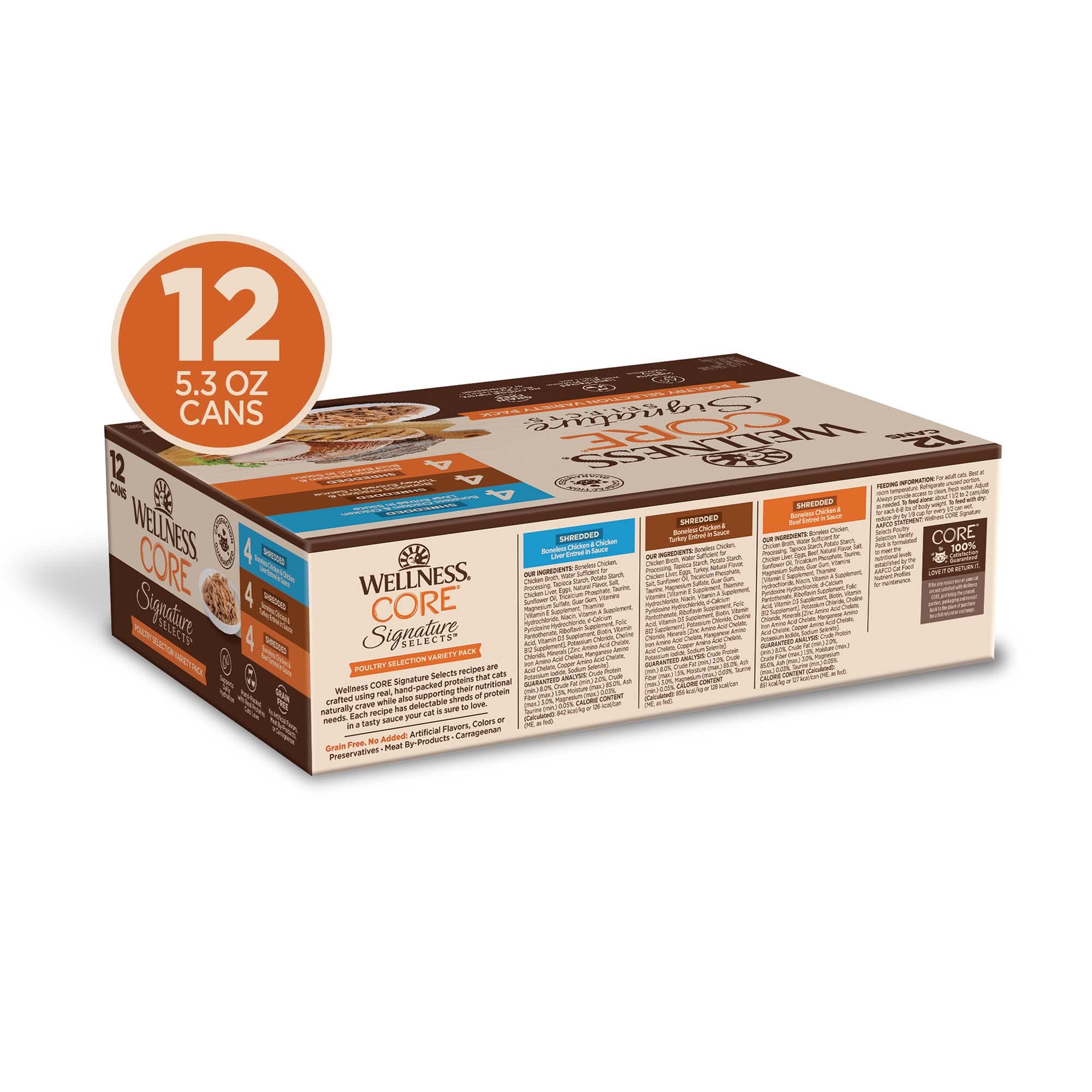 Wellness CORE Signature Selects shredded poultry close-up highlighting real meat textures