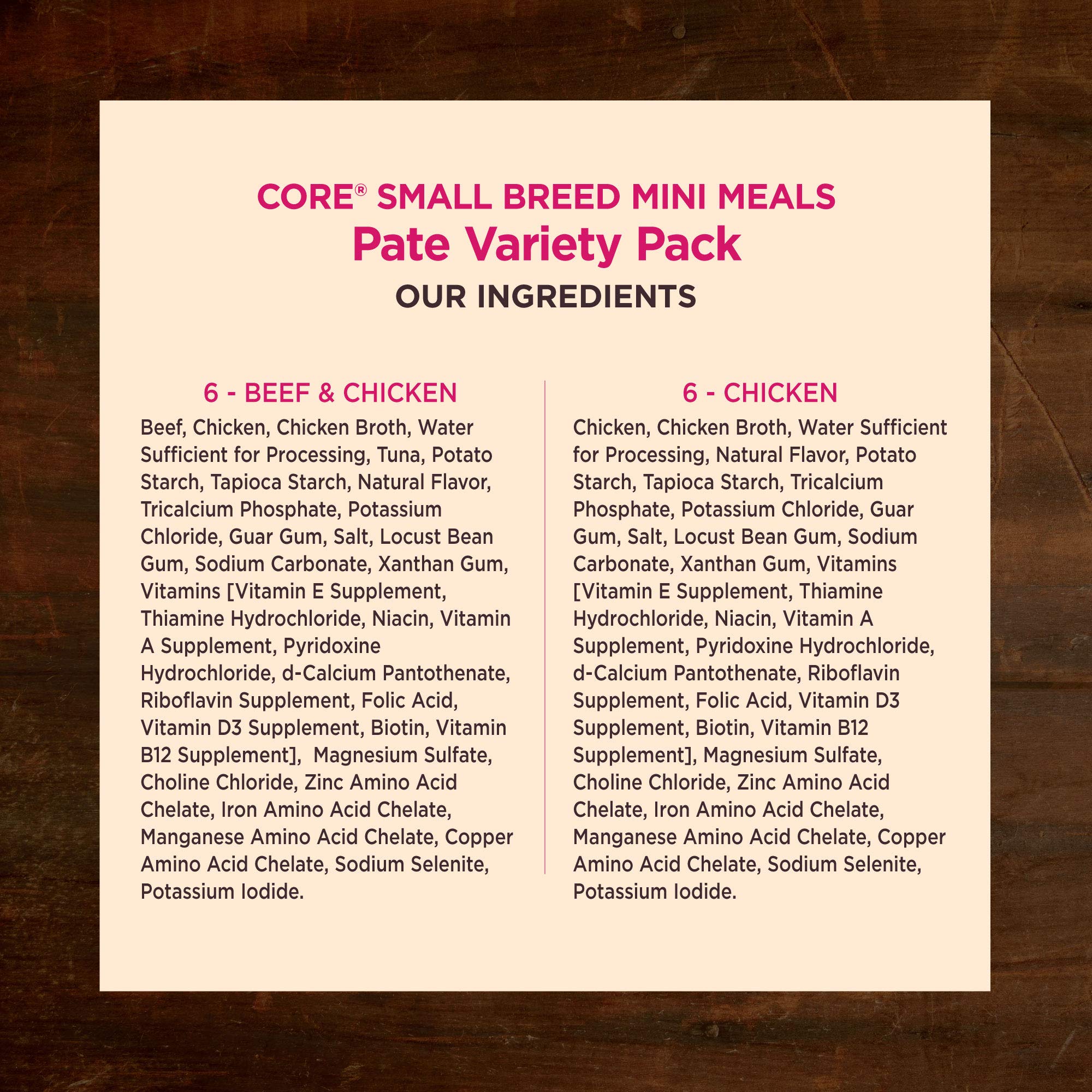 Wellness CORE pate pack aims to support energy in small dogs.