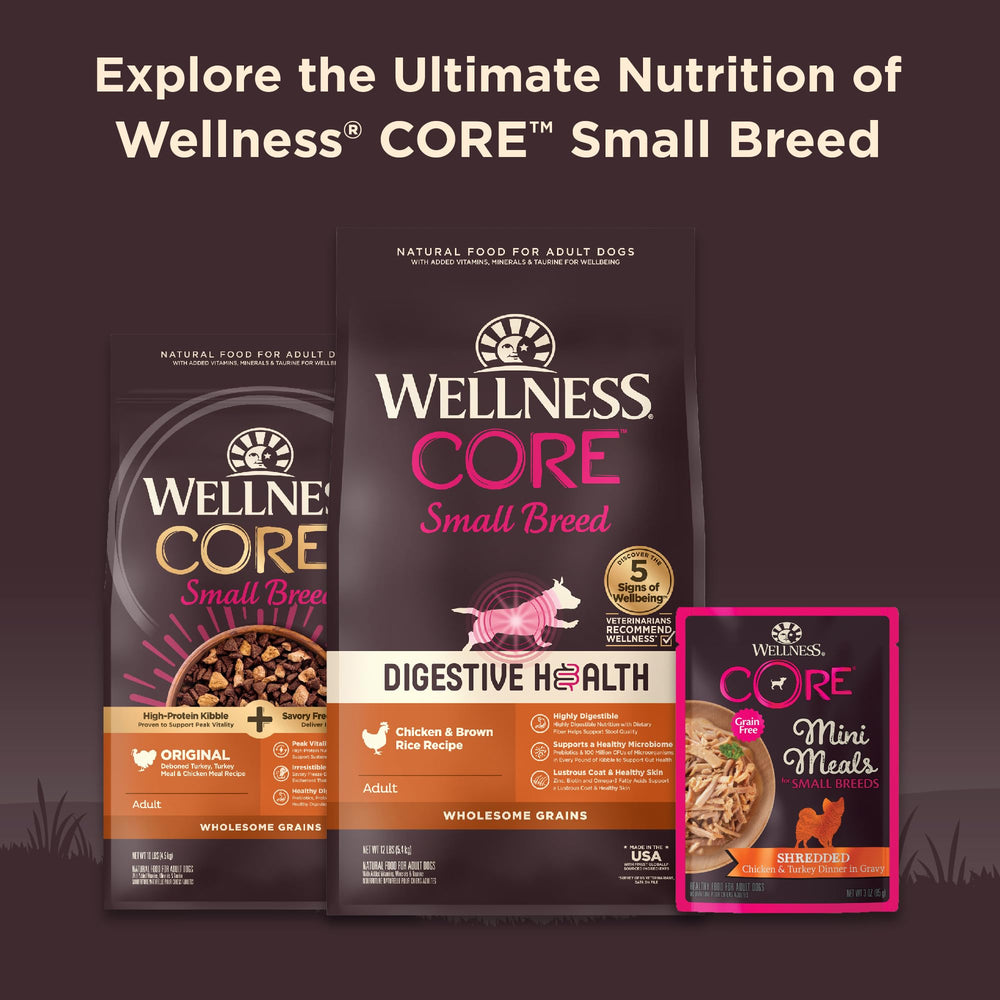 Wellness CORE Single-serve pouch keeps small dog meals neat and convenient.