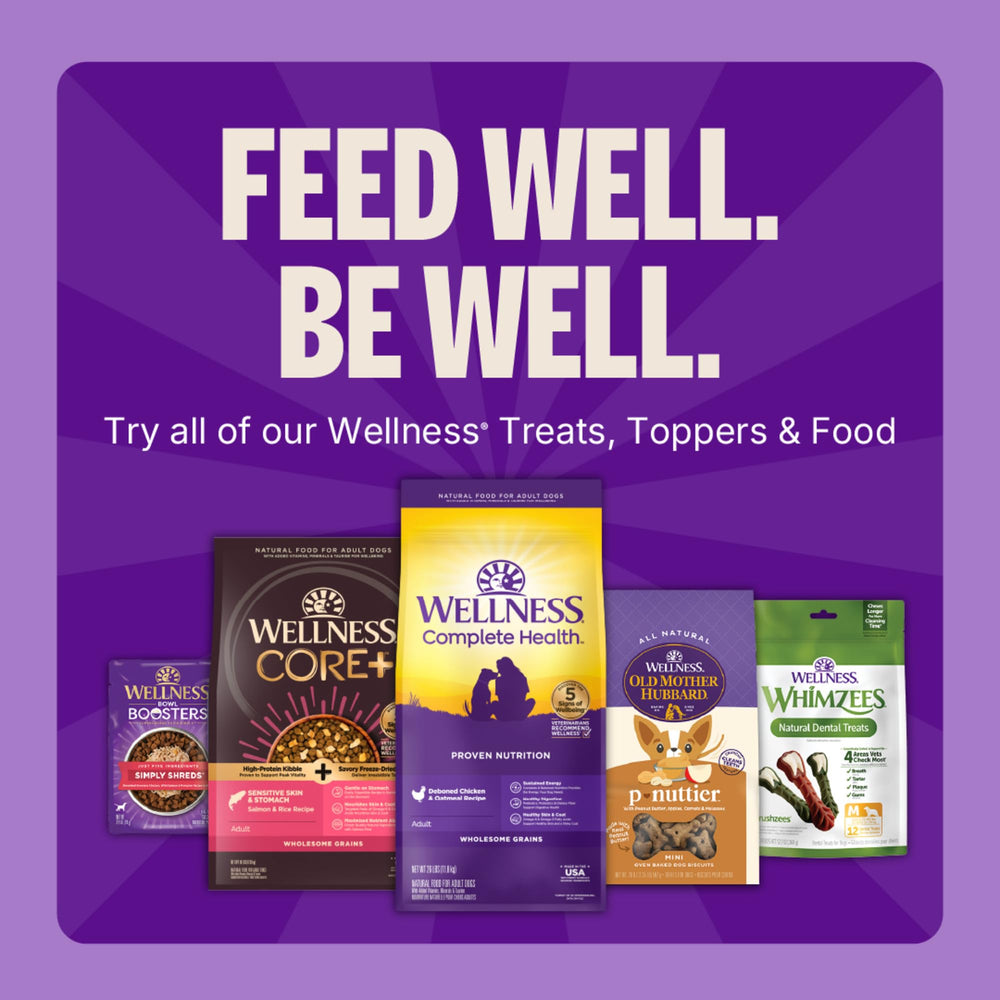 Wellness CORE Tiny Trainers no corn, wheat, or soy, for sensitive diets.