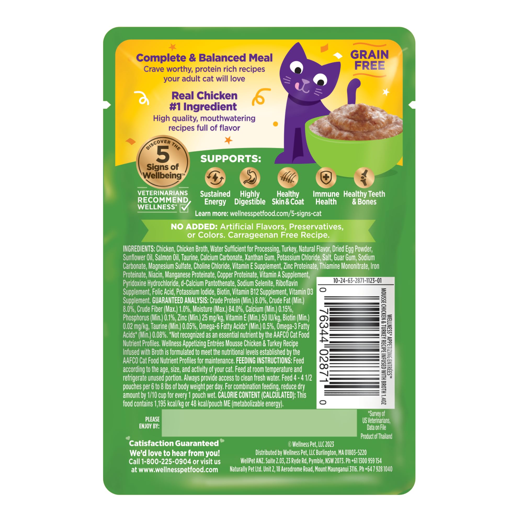 Wellness Appétissantes Entrées Mousse sachets numérotés pour portion précise et rapide