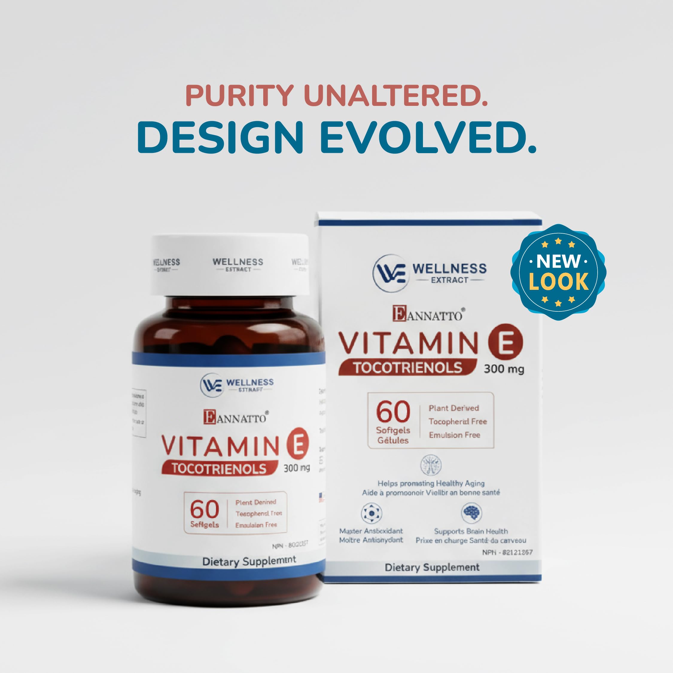 Wellness Extract packaging highlights non-GMO gluten-free attributes for clean supplements