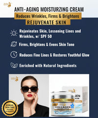 Wellness Heavens SPF-50 face cream jar highlighting sun protection and hydration.