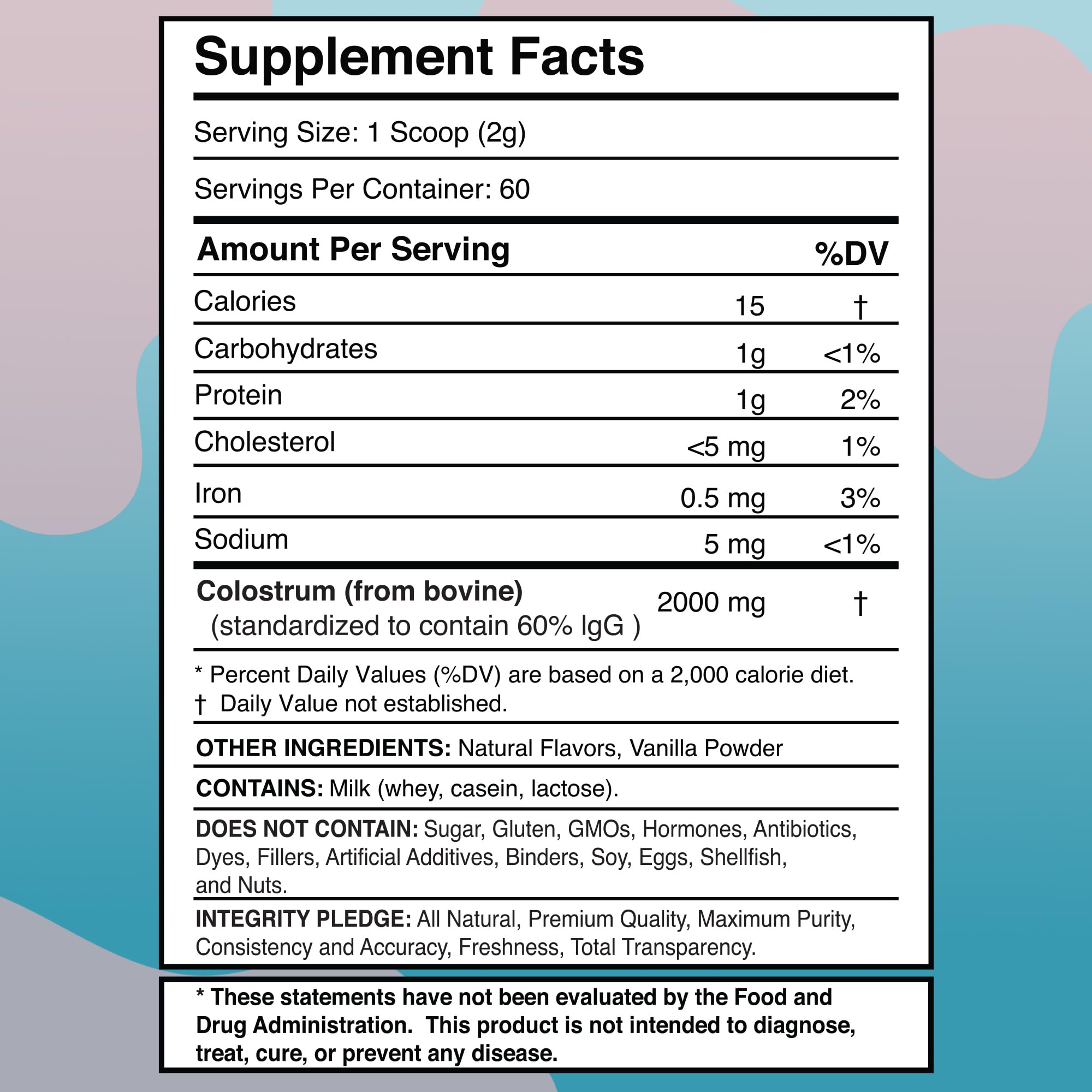 Wellness LabsRx Colostrum Powder Vanilla jar with scoop for daily use in routine