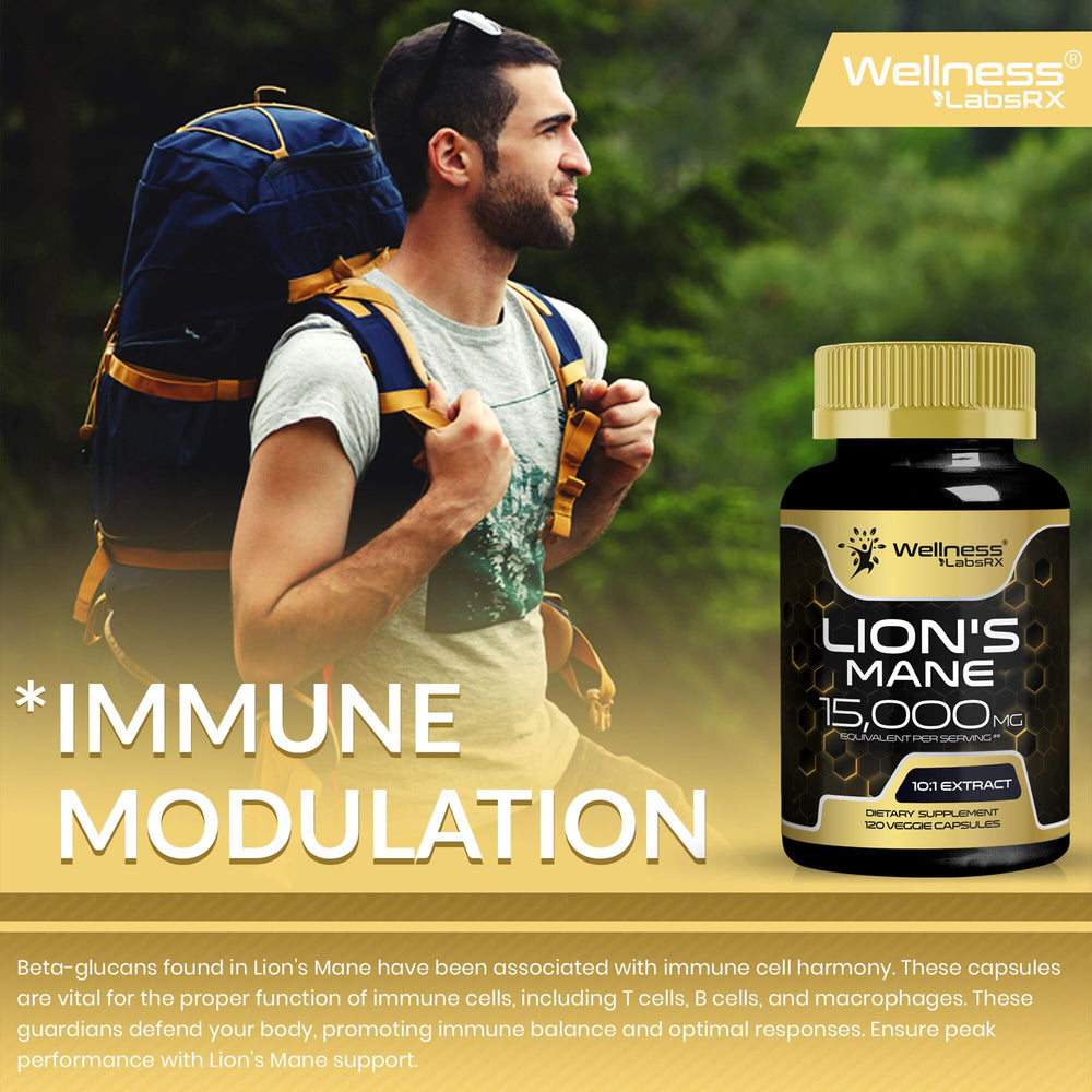 WellnessLabsRx Lions Mane visual suggests focus and everyday energy.