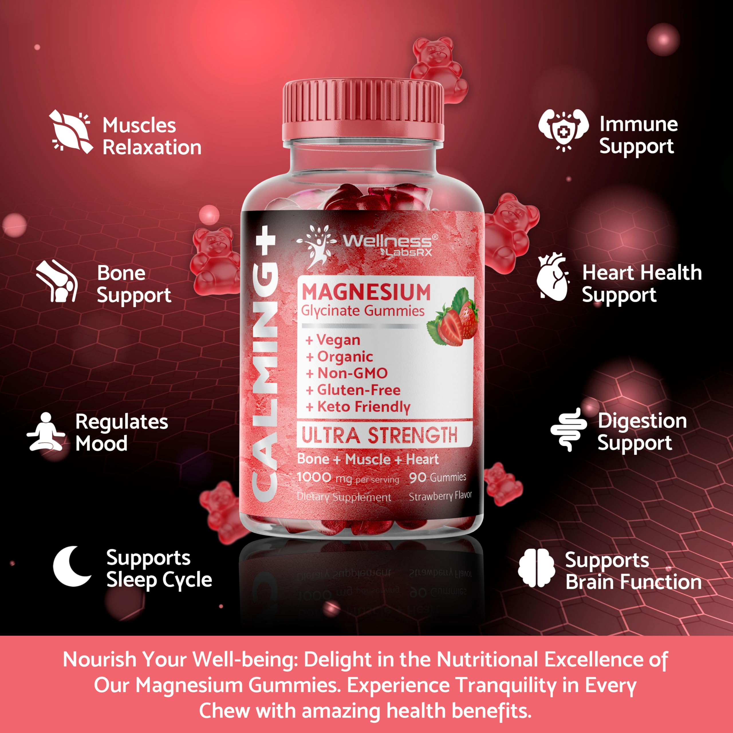WELLNESS LABSRX ingredients panel shows non-GMO, gluten-free formulation.