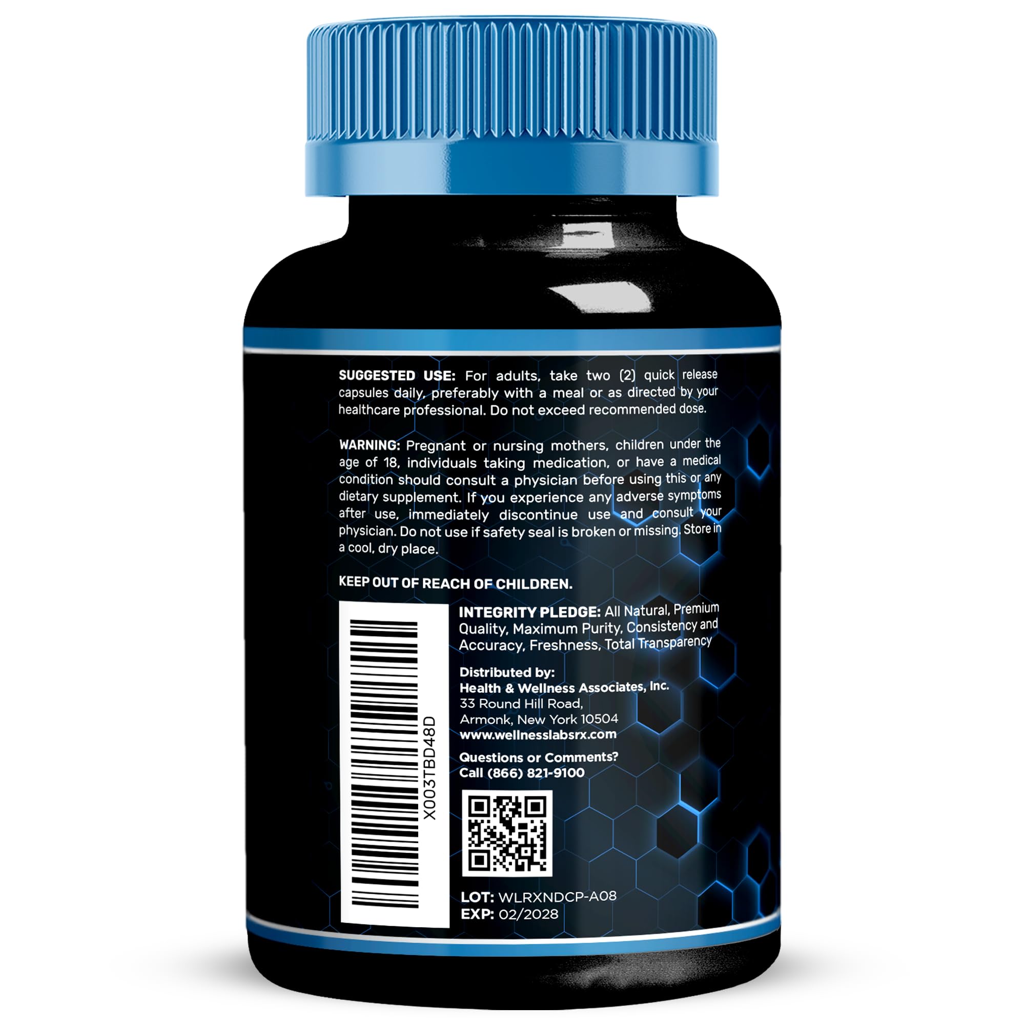 Wellness LabsRx NAD energy support capsules arranged neatly