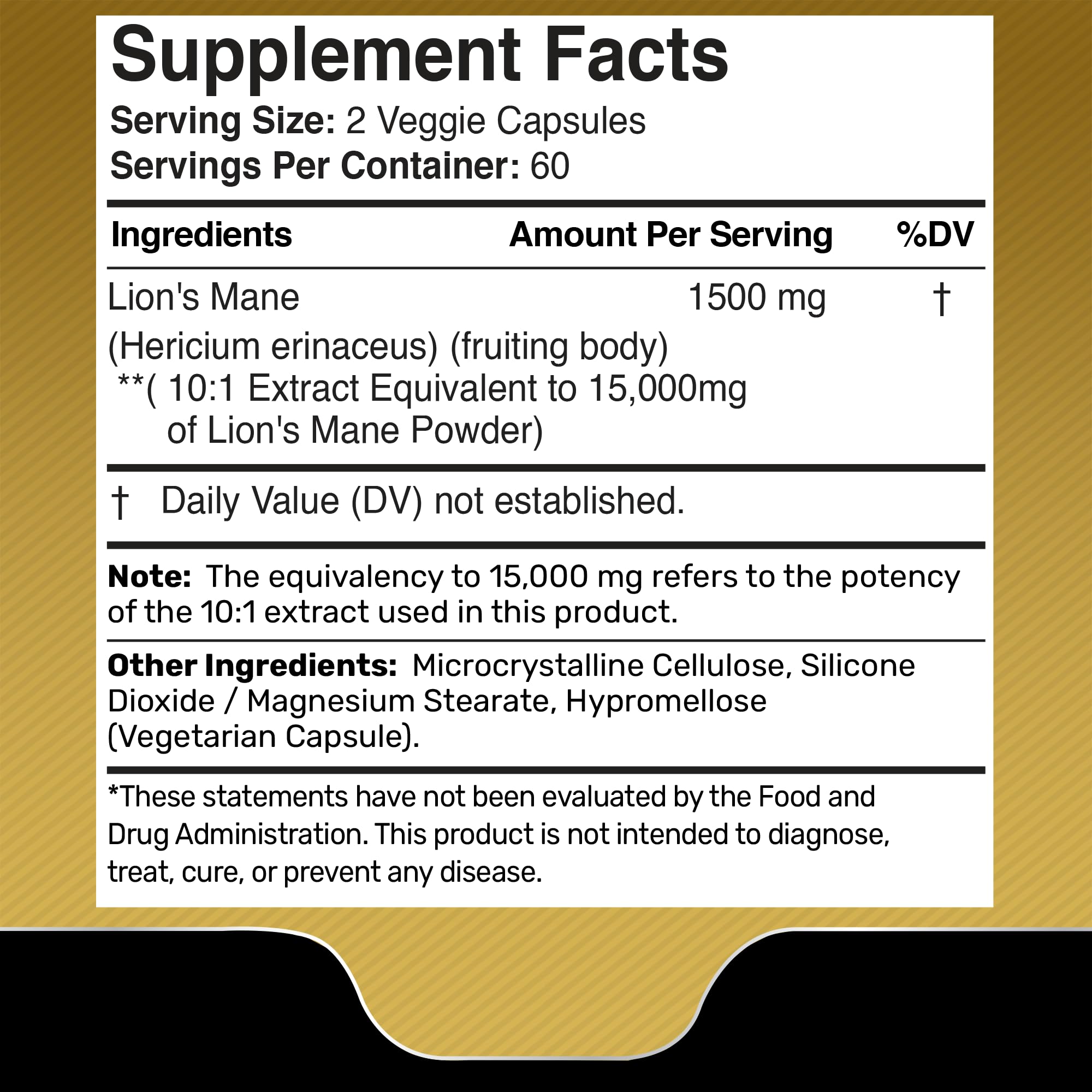 WellnessLabsRx Organic Lions Mane extract graphic highlights beta-glucans.