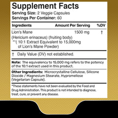 WellnessLabsRx Organic Lions Mane extract graphic highlights beta-glucans.