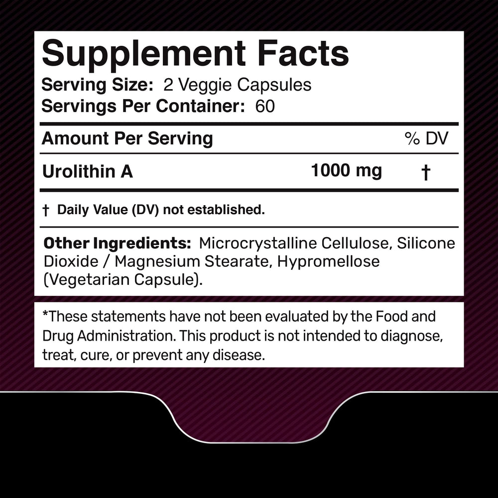 Wellness LabsRx Urolithin A bottle side view showing packaging and daily use