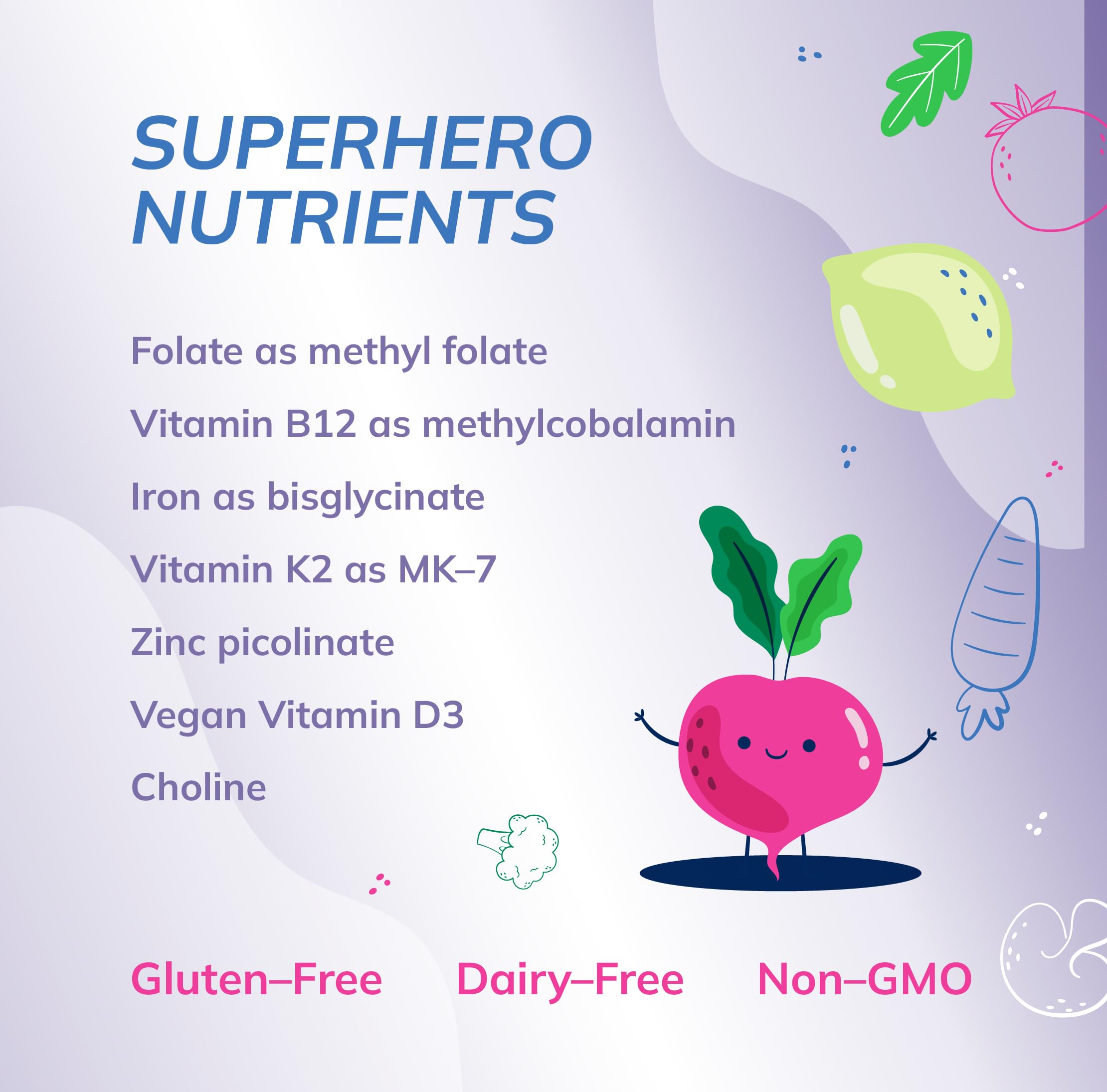 Wellness Resources Super Mini-Multi label close-up emphasizing purity and allergen-free formulation