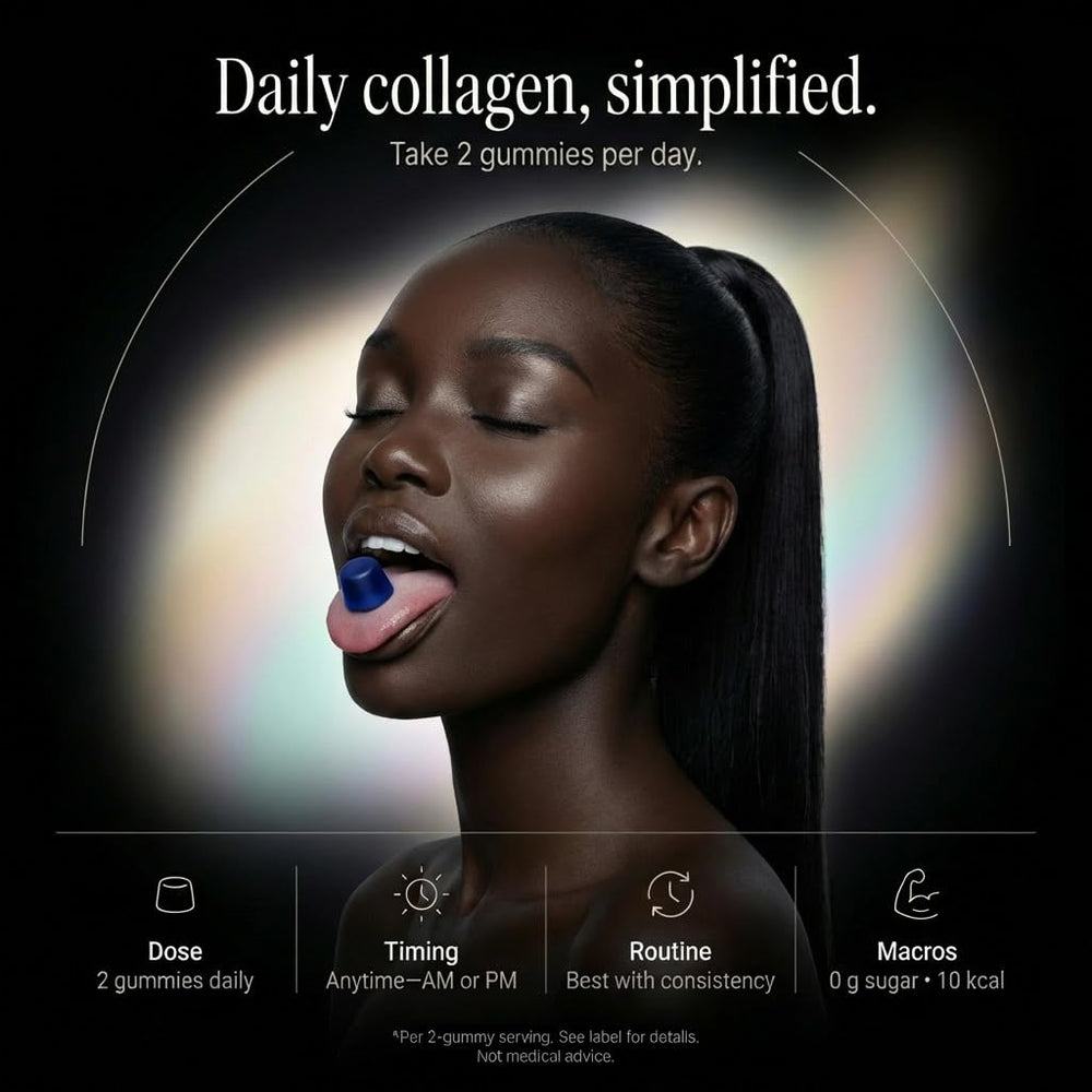 Wellneum collagen peptides gummies ingredients label highlights multi-collagen and keratin benefits.
