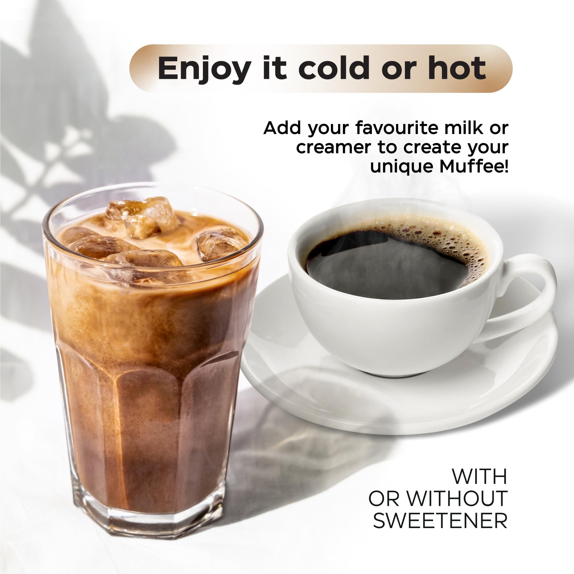 Wellneum Instant Coffee dissolving in hot water for a quick, flavorful cup.