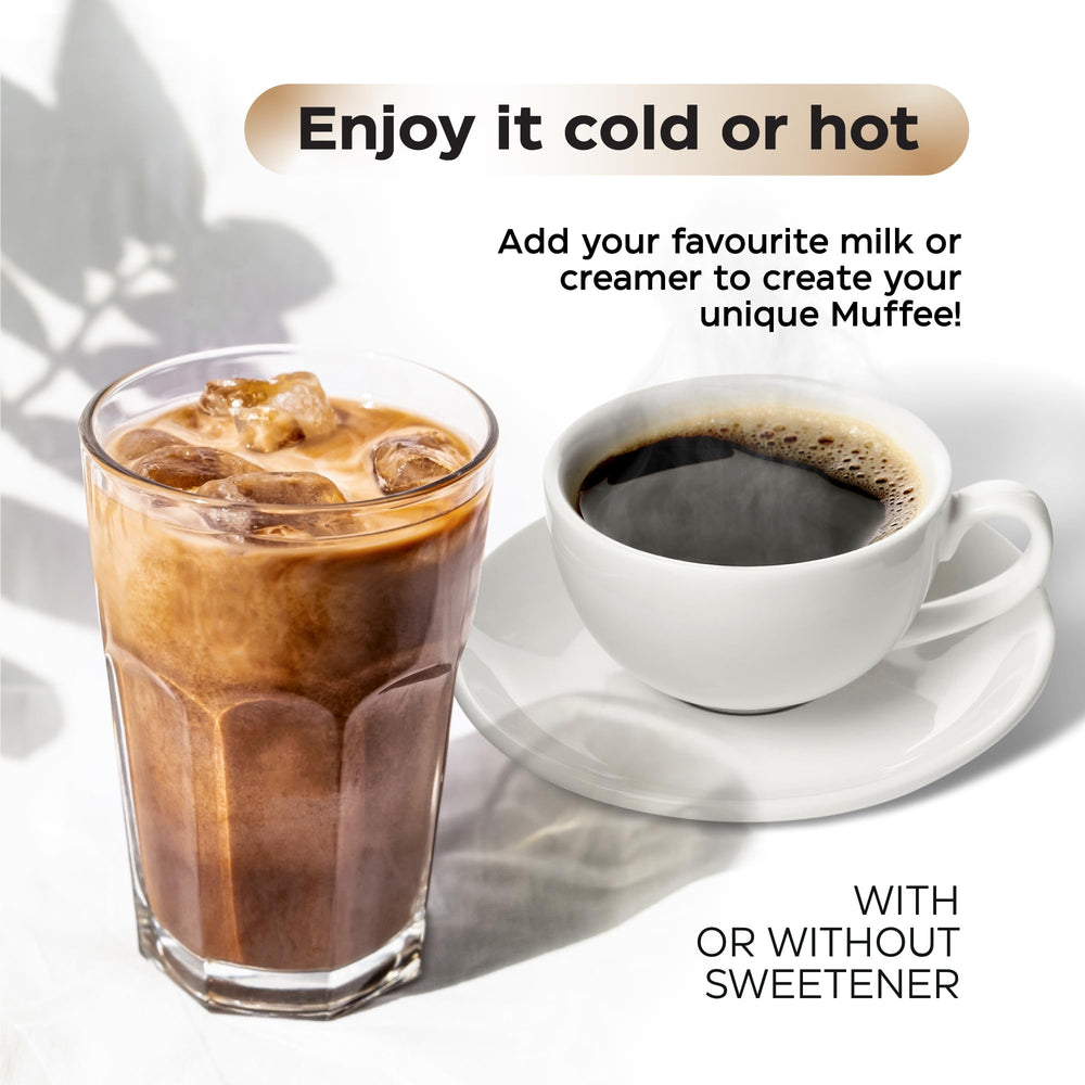 Wellneum Instant Coffee dissolving in hot water for a quick, flavorful cup.