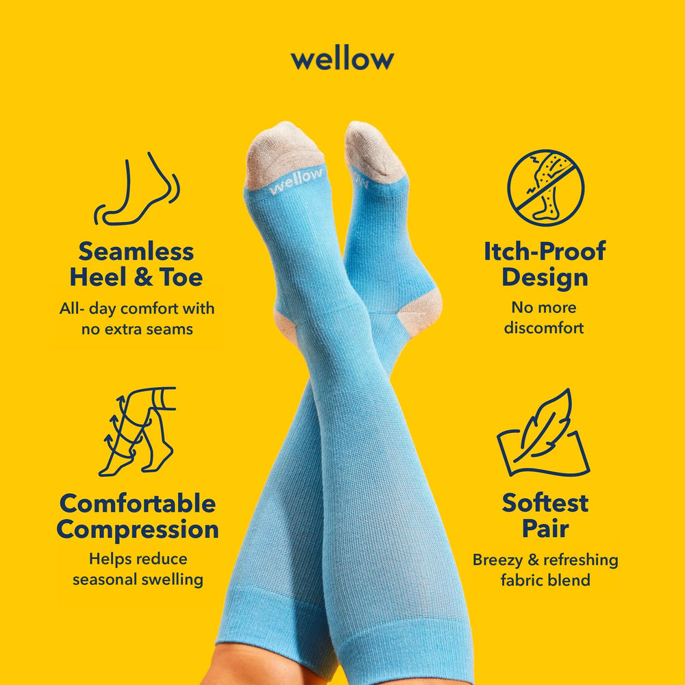 Wellow seamless toe and heel reduce irritation and blisters.