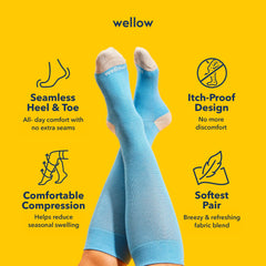 Wellow seamless toe and heel reduce irritation and blisters.
