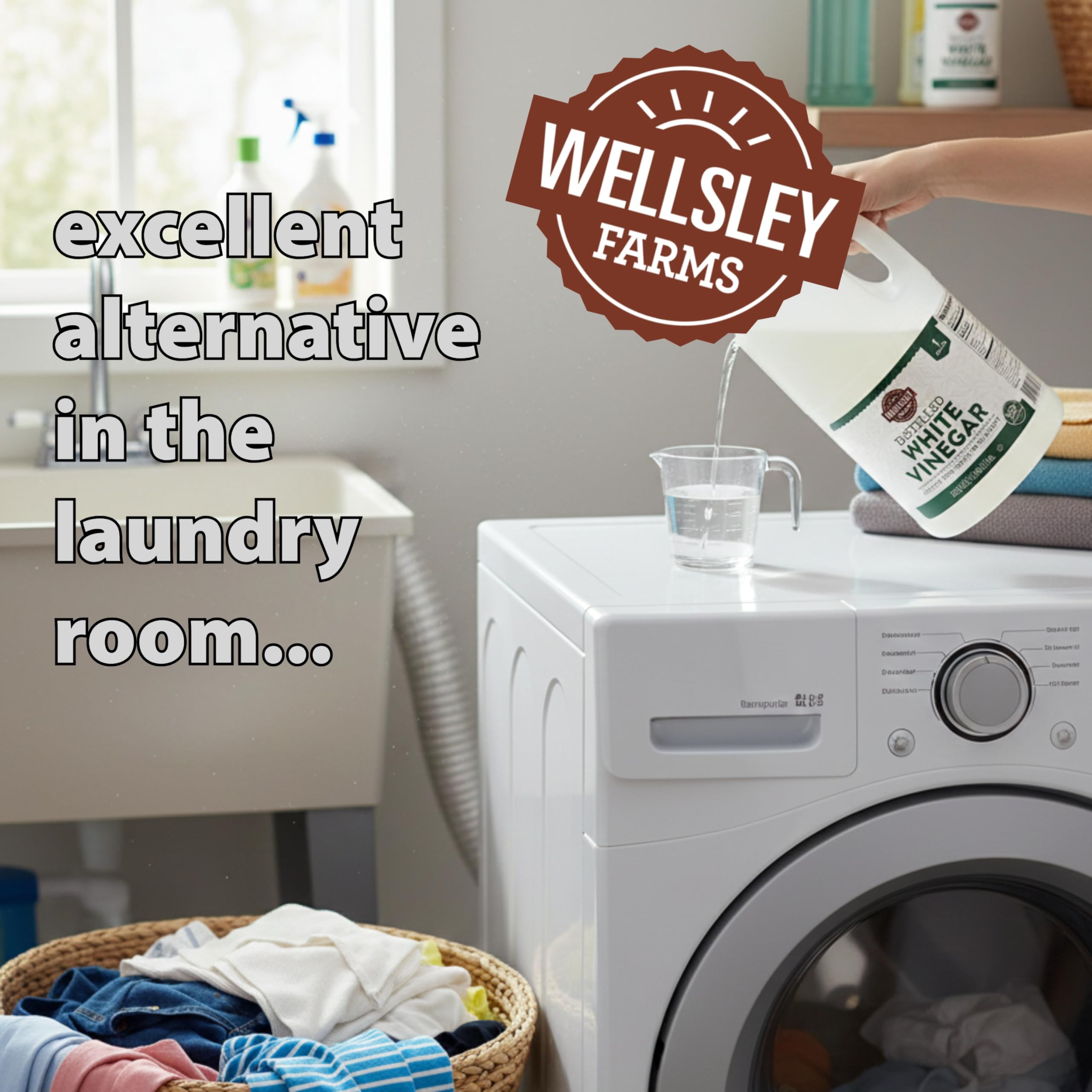 Wellsley Farms Distilled White Vinegar multi surface use for odor control.