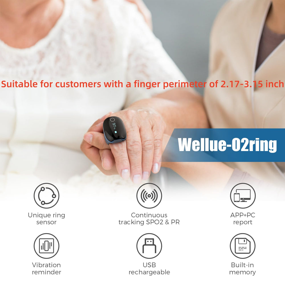 Wellue O2Ring vibrates to alert you to low oxygen or heartbeat shifts.