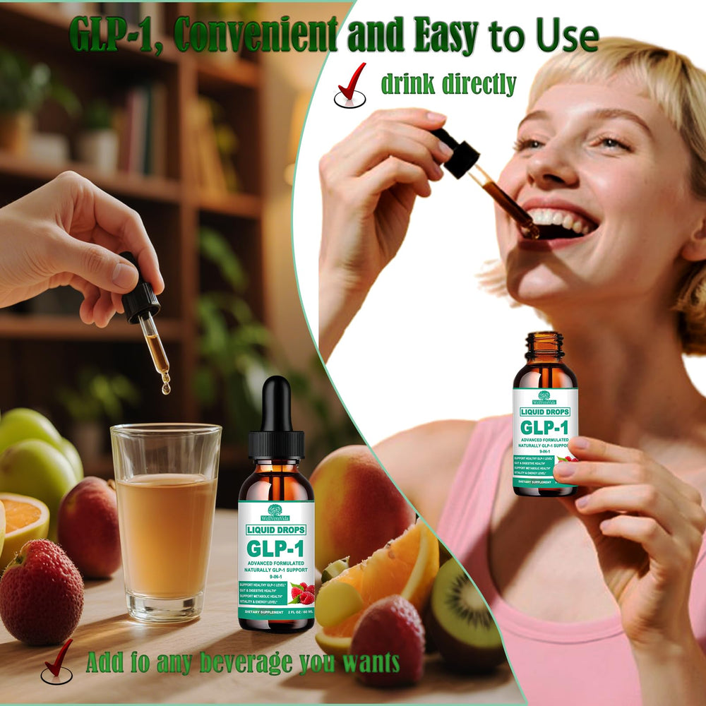 WellVeraVida GLP-1 Drops dissolving in drink for quick usage