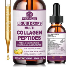 WellVeraVida Multi Collagen Drops bottle for daily use and vitality