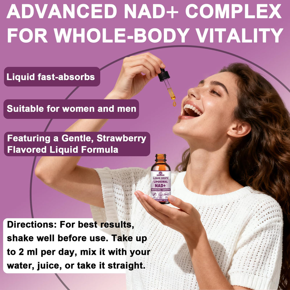 WellVeraVida NADPlus non-GMO label with glass bottle indicates purity and quality