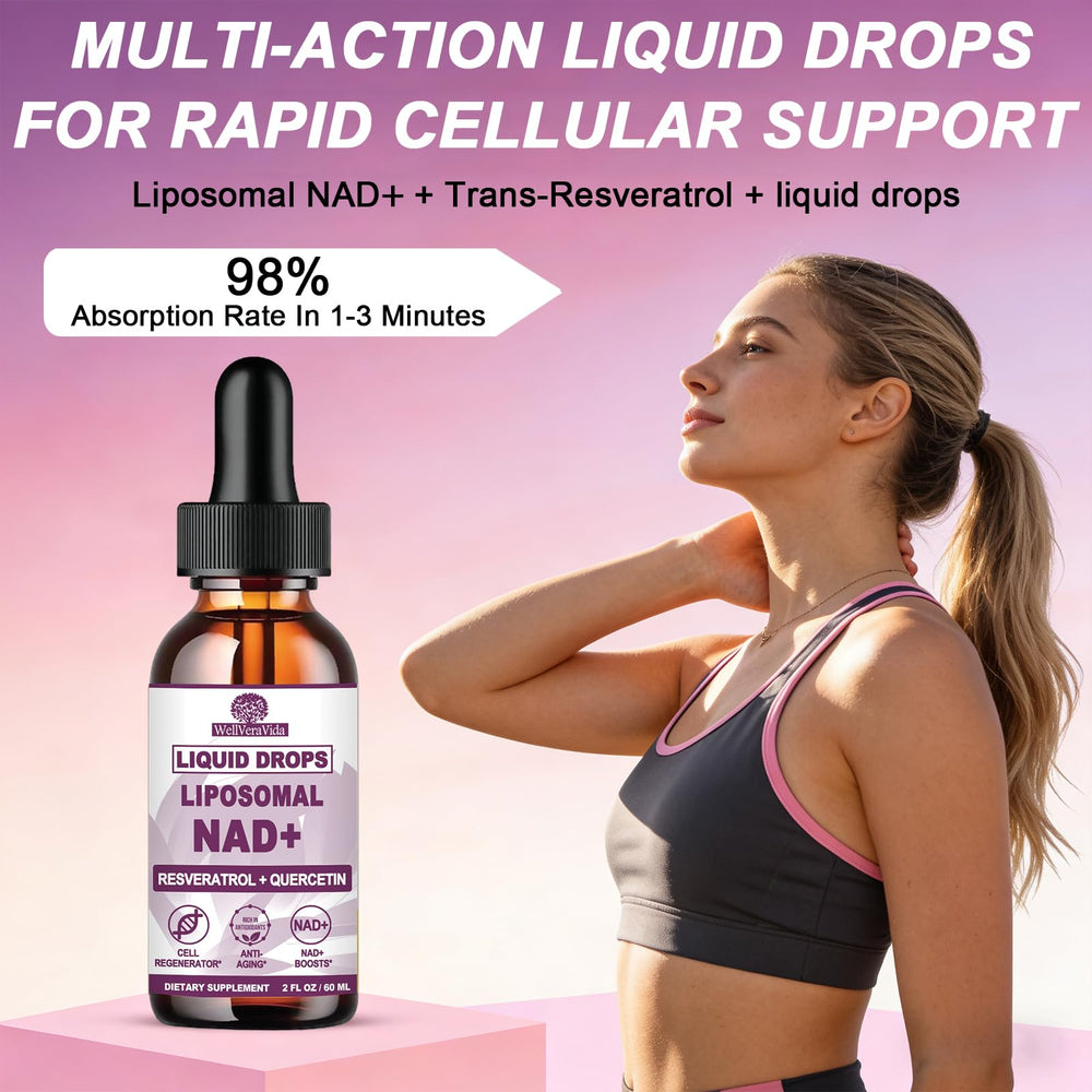 WellVeraVida NADPlus vegan formula packaging signals clean non-GMO supplement