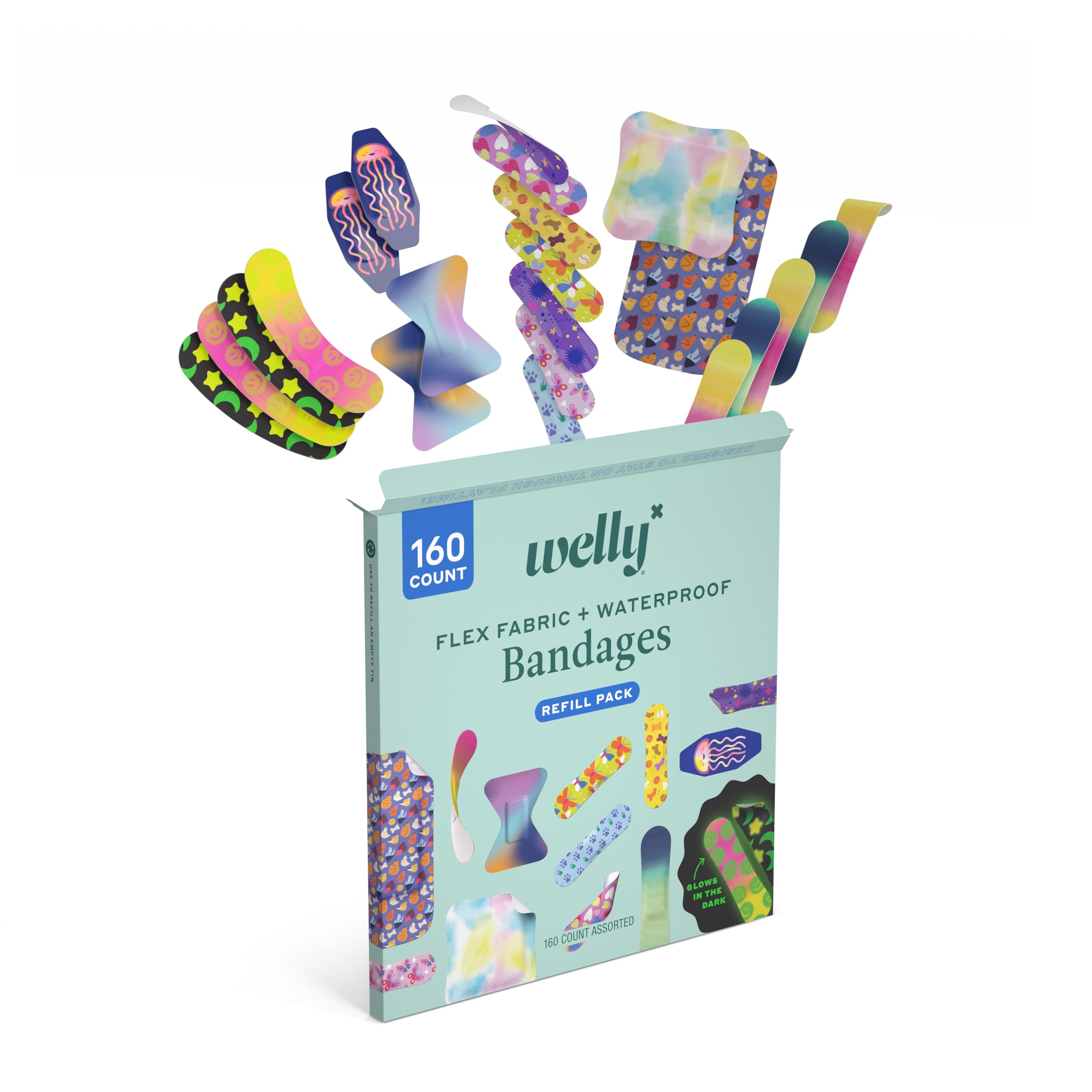 Welly glow-in-the-dark bandages illuminate nighttime dressing sessions
