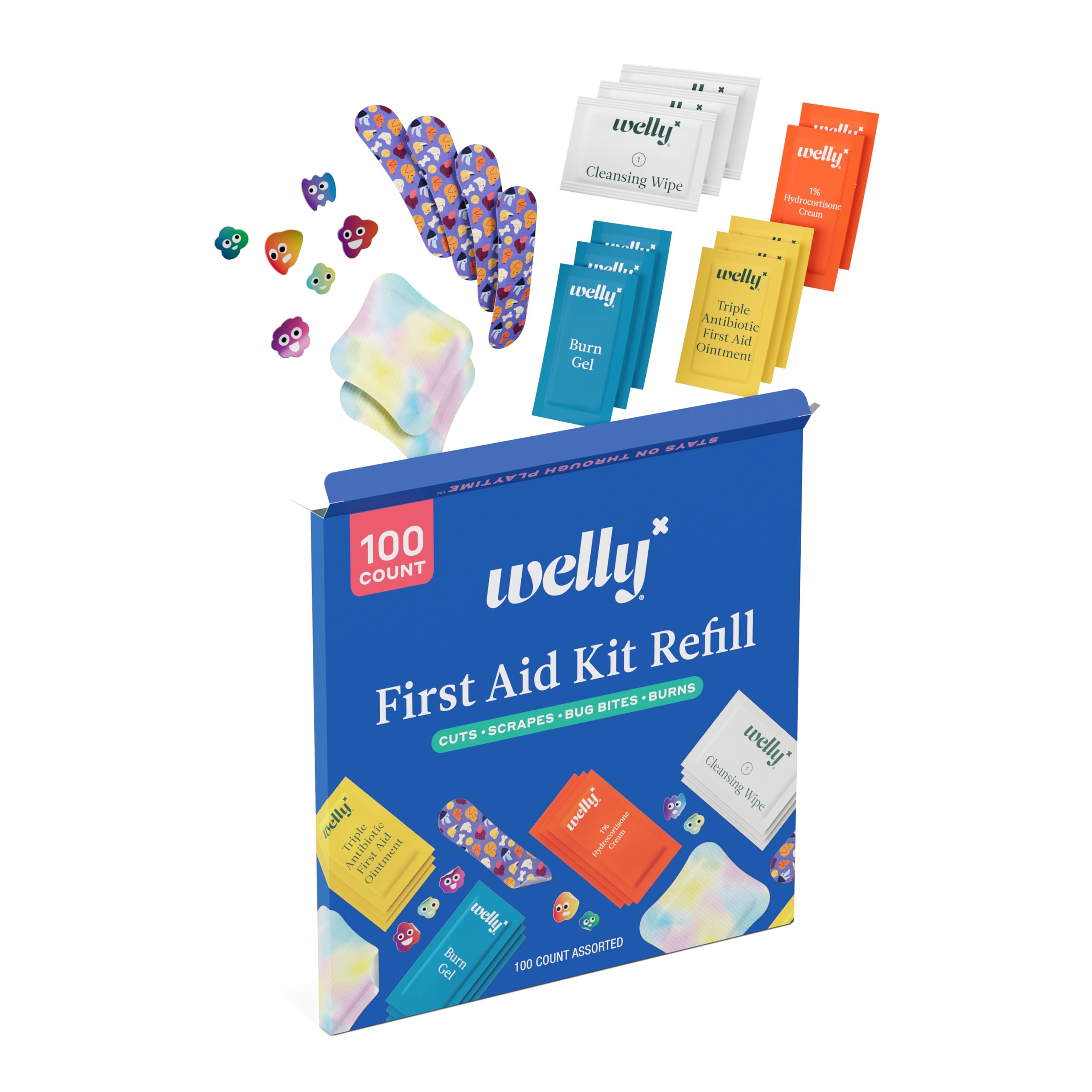 Welly cleansing wipes refill carton for quick cleanup after scrapes