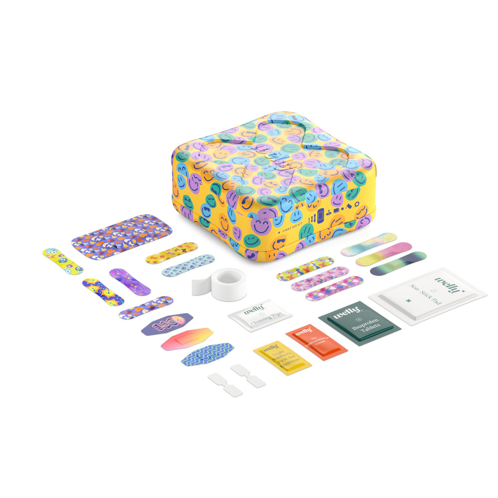 Welly butterfly strips for precise skin closure of small cuts.