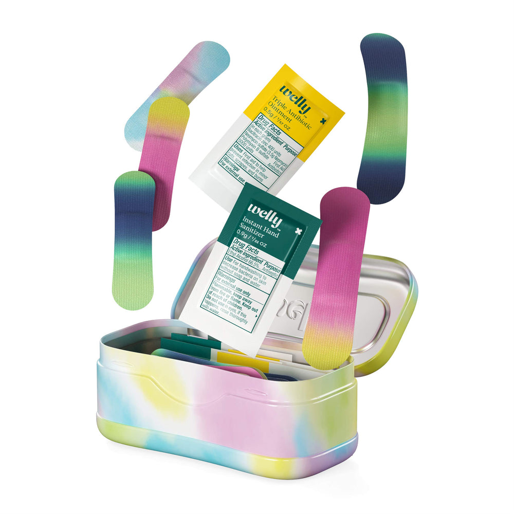Welly hand sanitizer and single-use ointments for on-the-go care