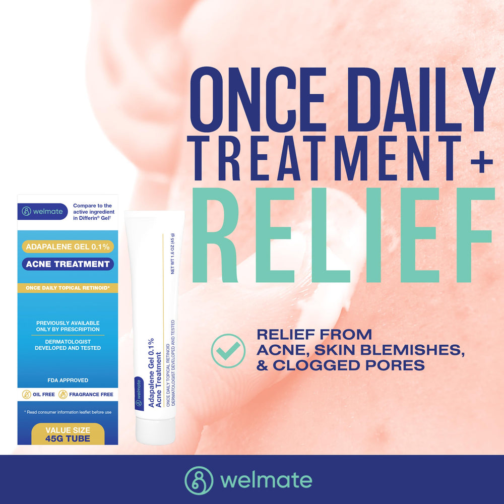 WELMATE Adapalene gel application on the face in a thin layer