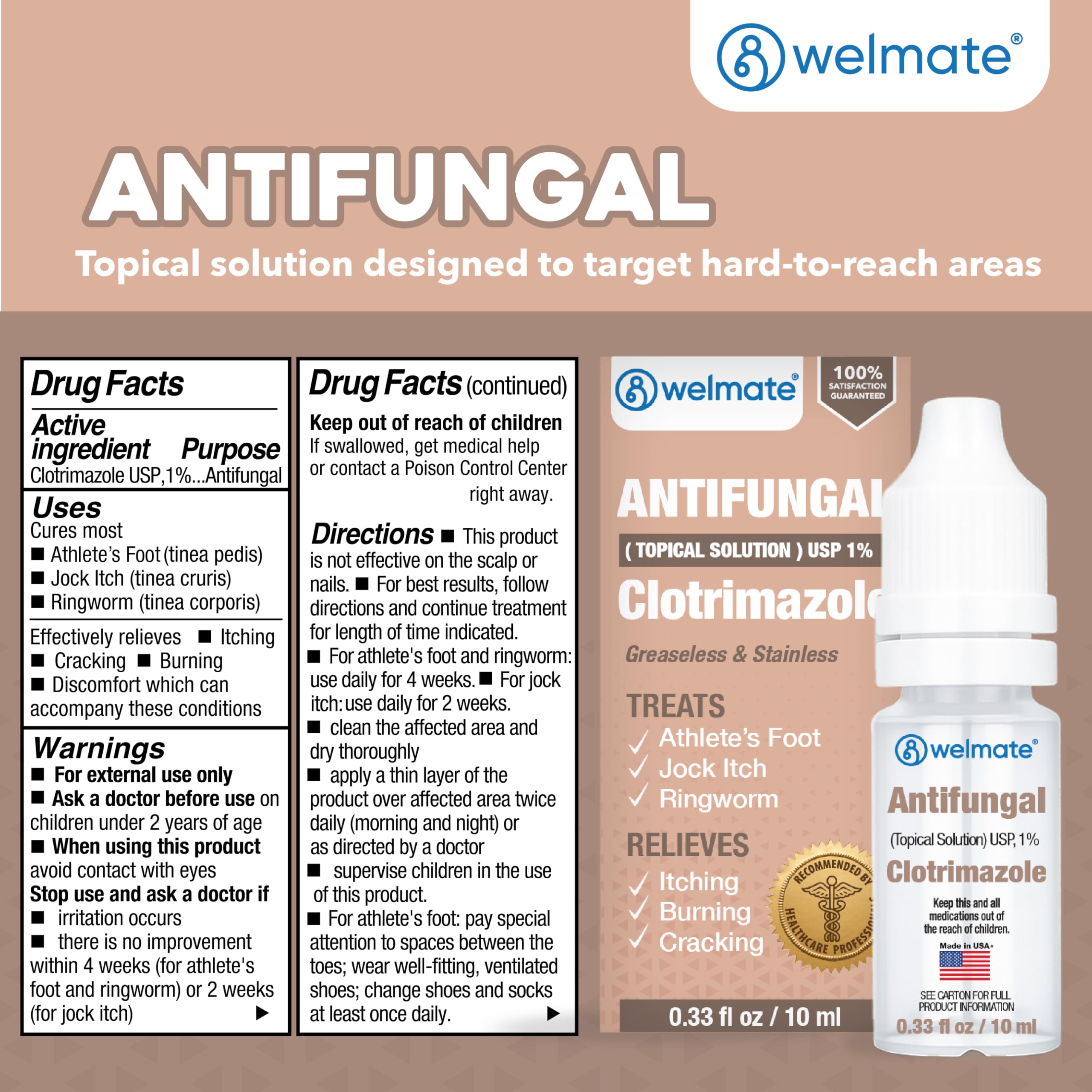 WELMATE ringworm treatment on skin delivering soothing relief.