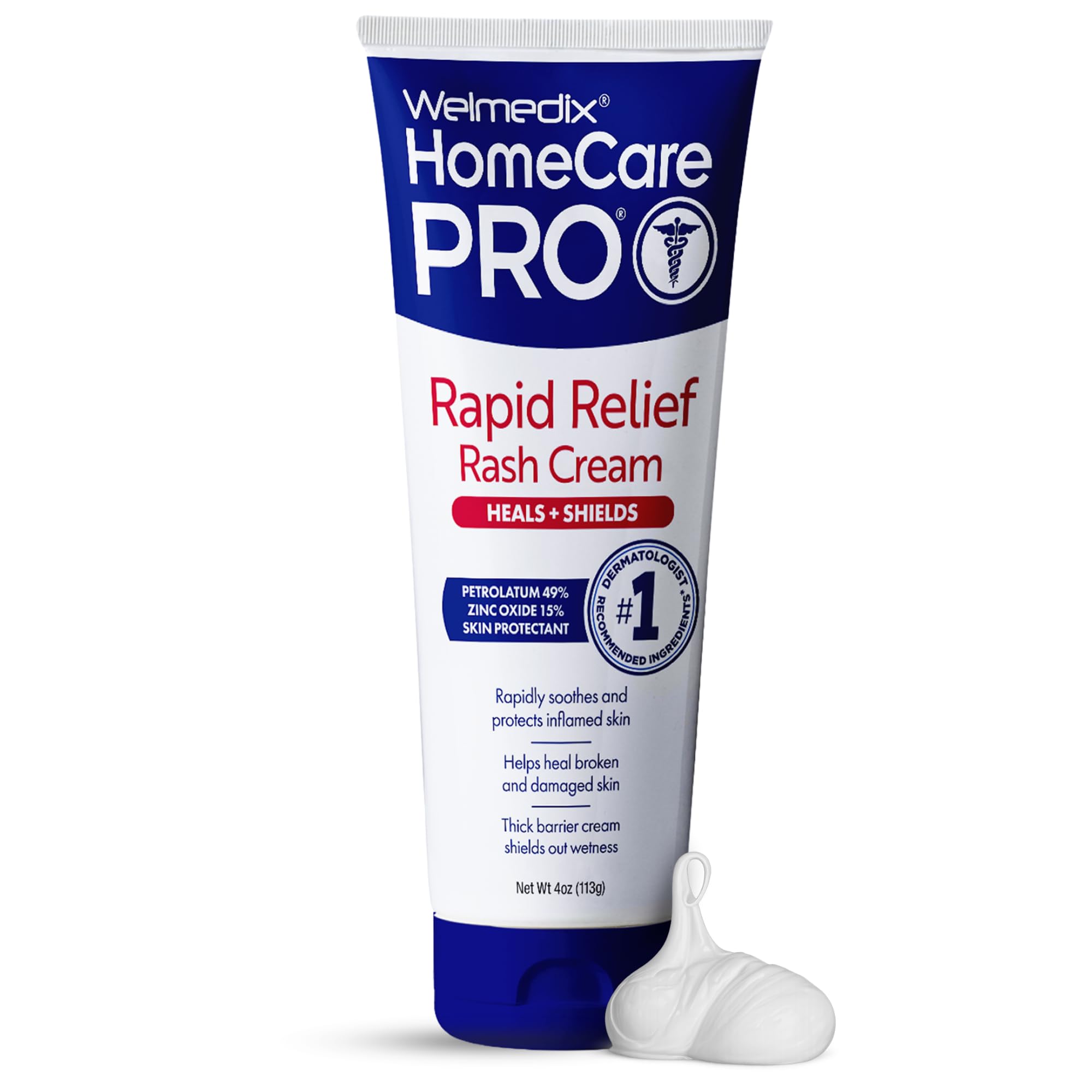 Welmedix diaper rash cream tube front ready to soothe irritated skin.