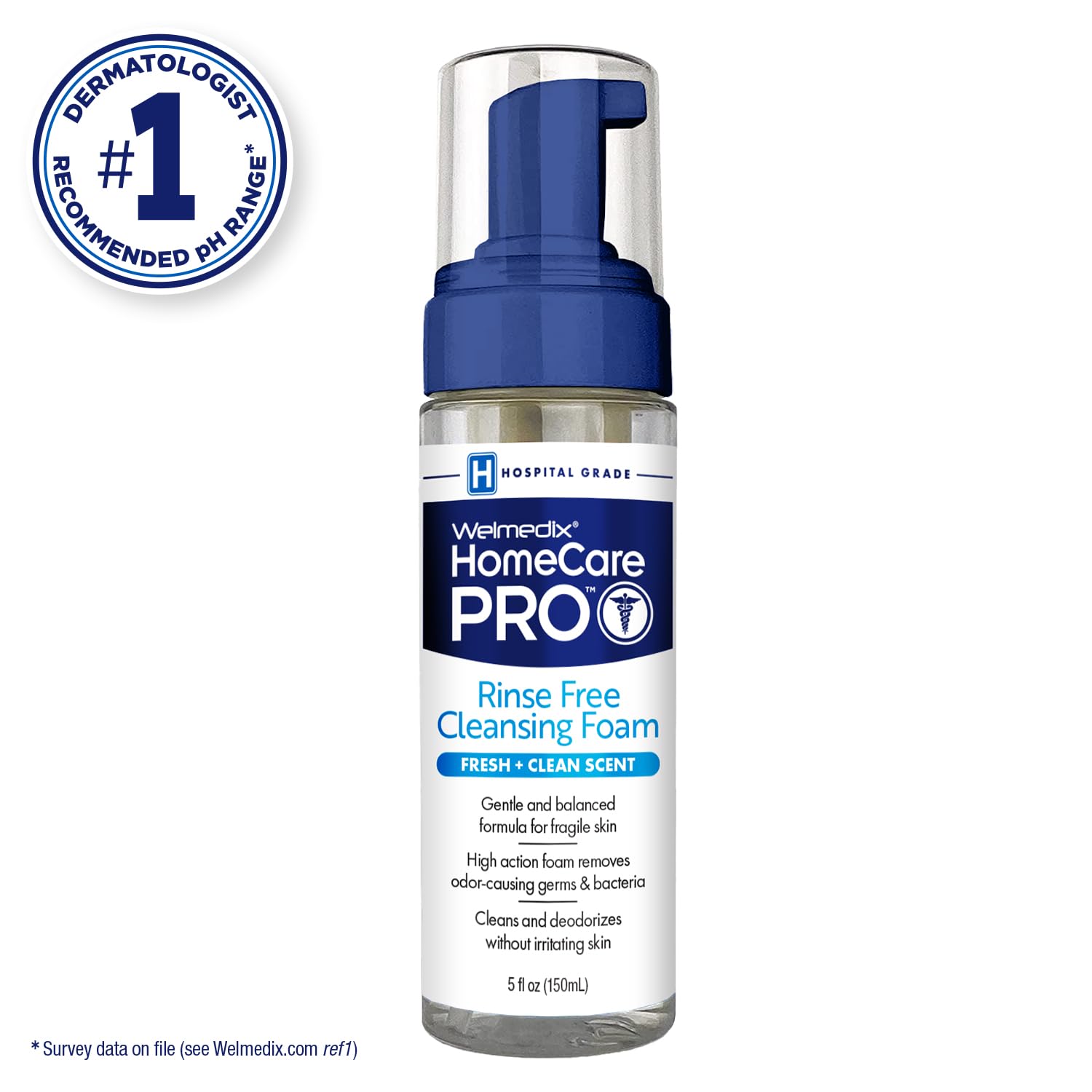 Foam dispenser of Welmedix No Rinse Cleansing Foam shows quick lather