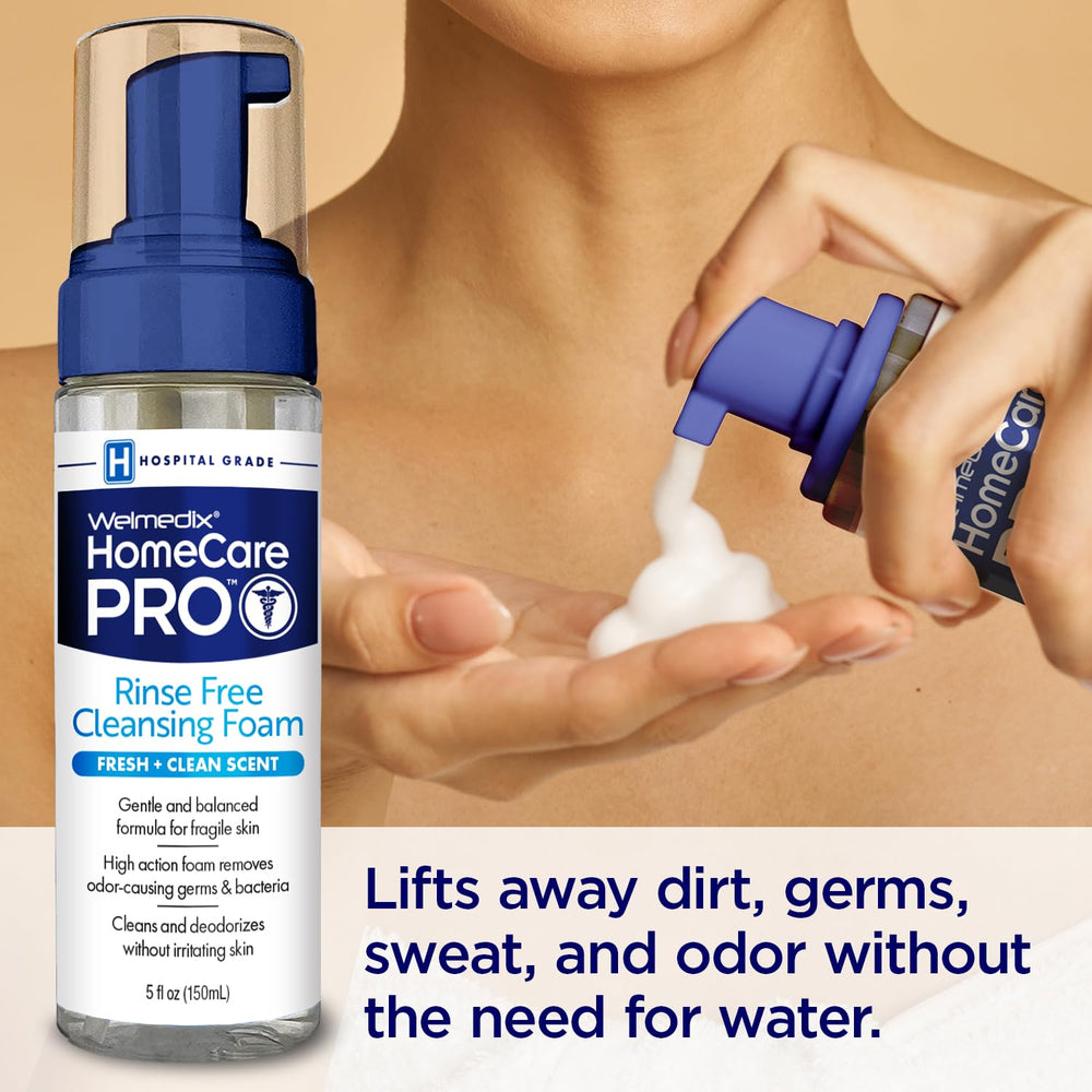 Hair care using Welmedix No Rinse Cleansing Foam as a no-rinse shampoo