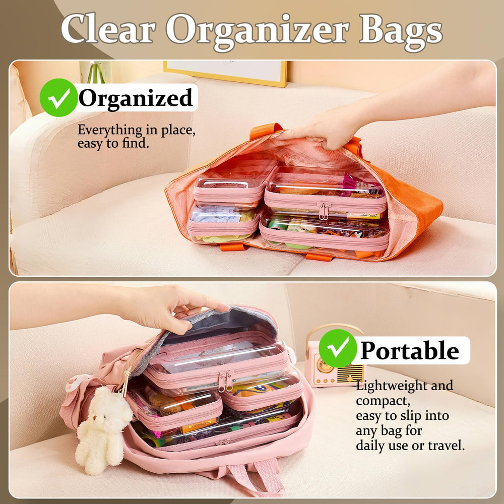 WELPIRT small clear zipper pouch A organized for cables and small accessories on the go.