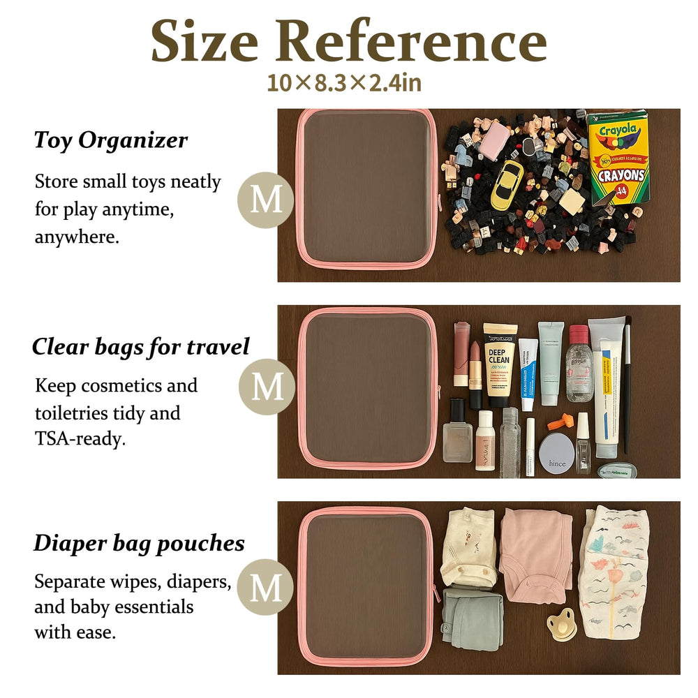 WELPIRT small clear zipper pouch C ideal for pens, cords, and tiny essentials.