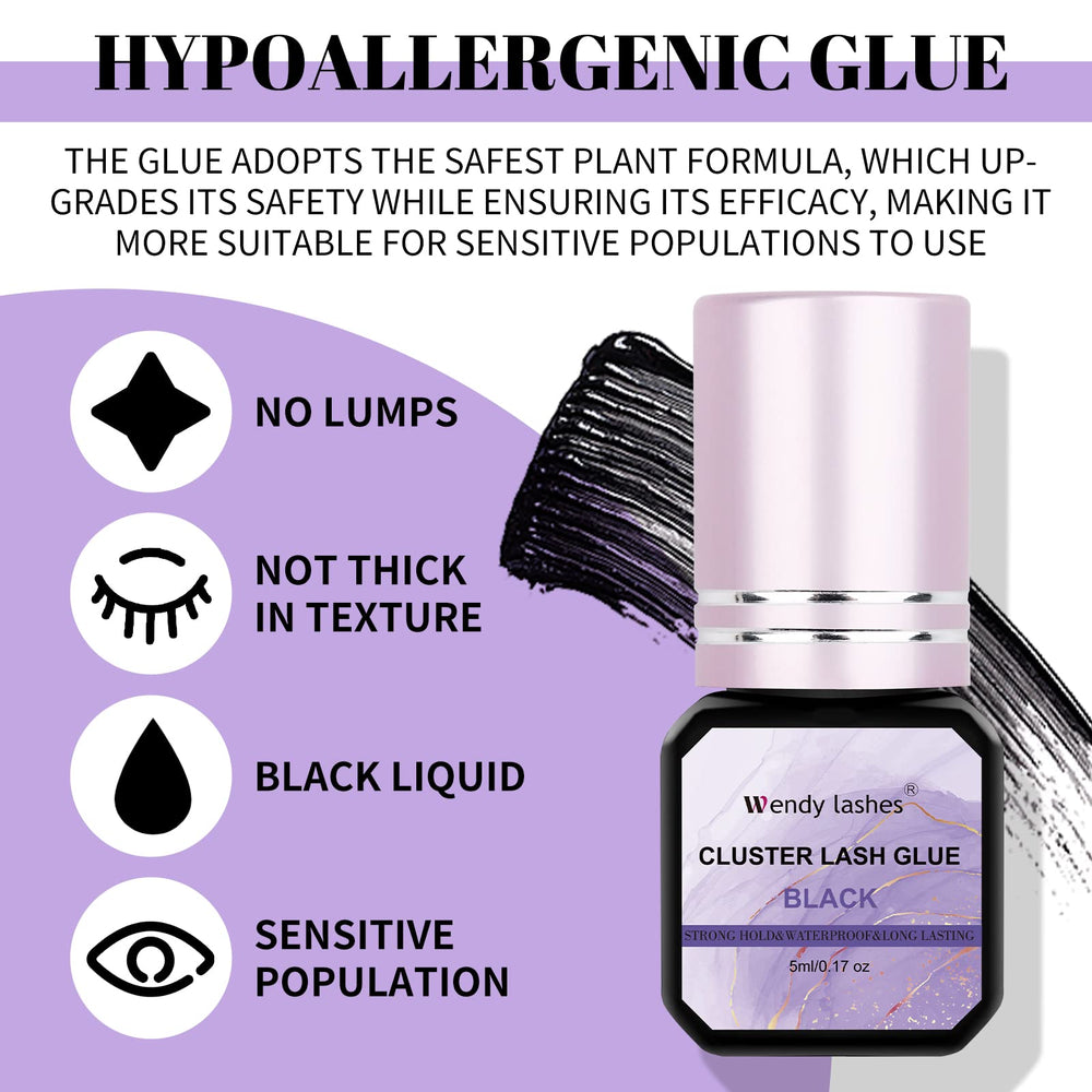 Wendy Lashes clear adhesive for eyelash clusters provides clean results