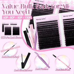 Wendy Lashes 80D clusters for fuller lashes with a soft feel